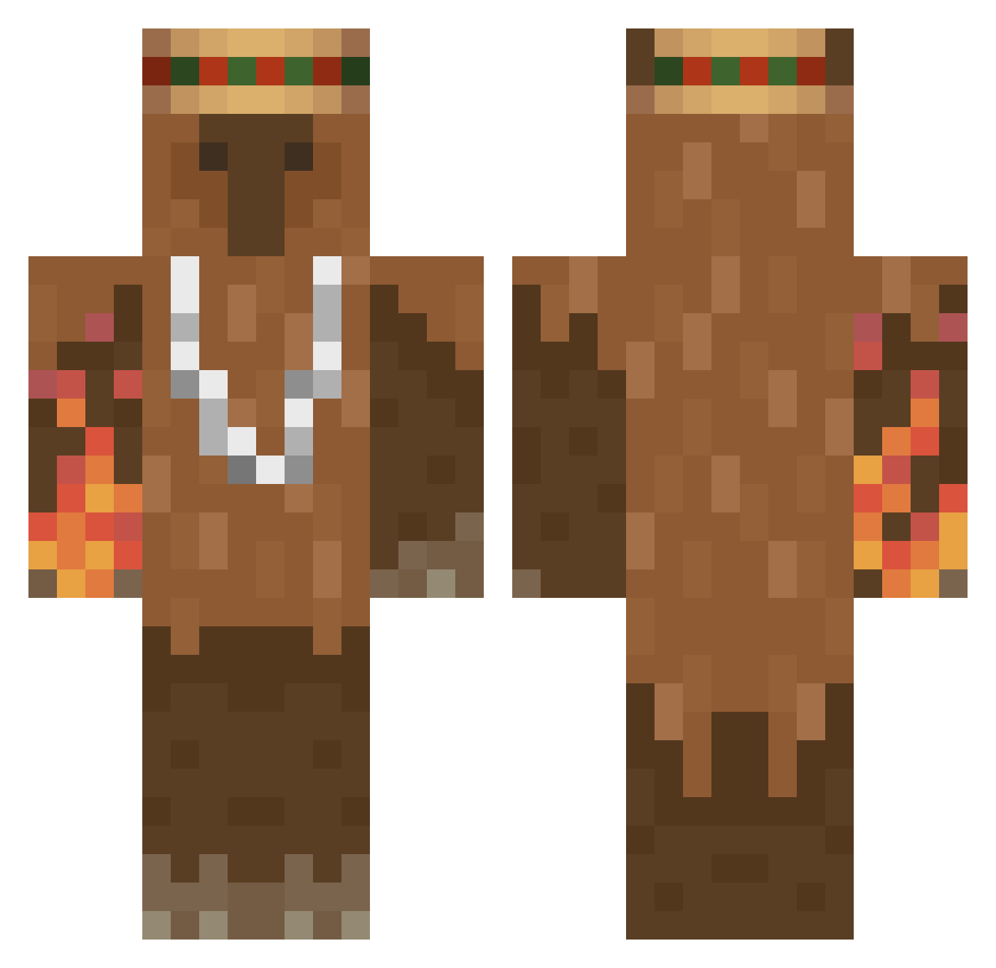 Rivvvel Minecraft skin, front and back view