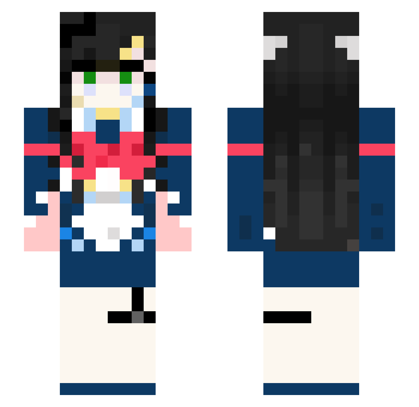zzinbang0401 Minecraft skin, front and back view