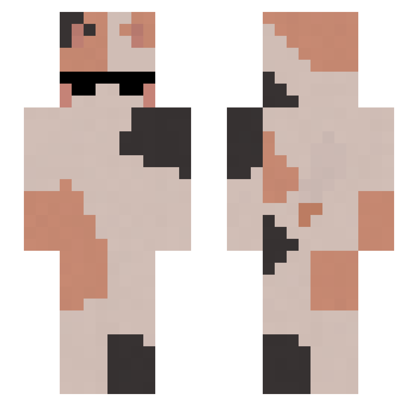 Kinemat1c Minecraft skin, front and back view