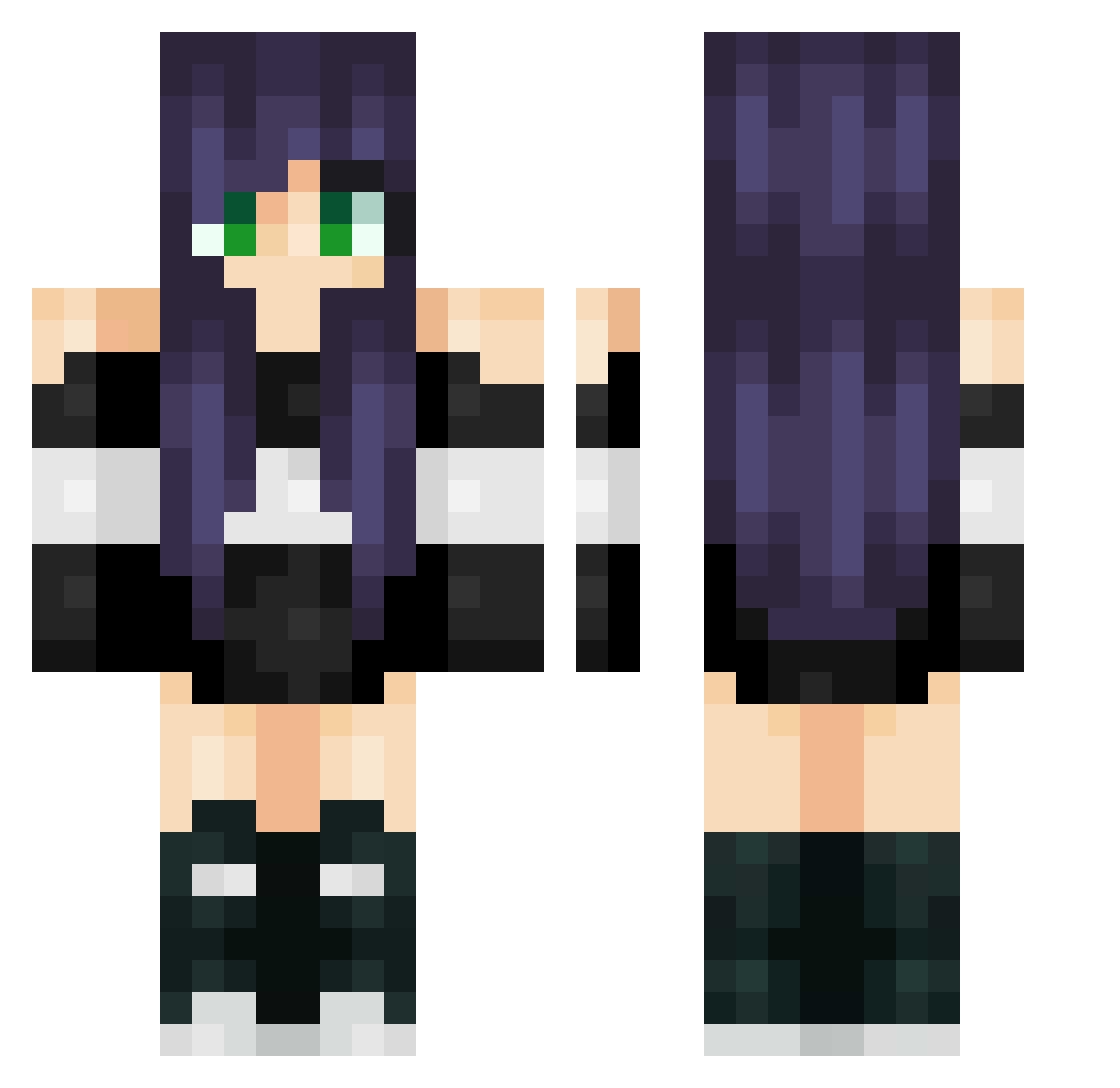 Tiwtiw Minecraft skin, front and back view