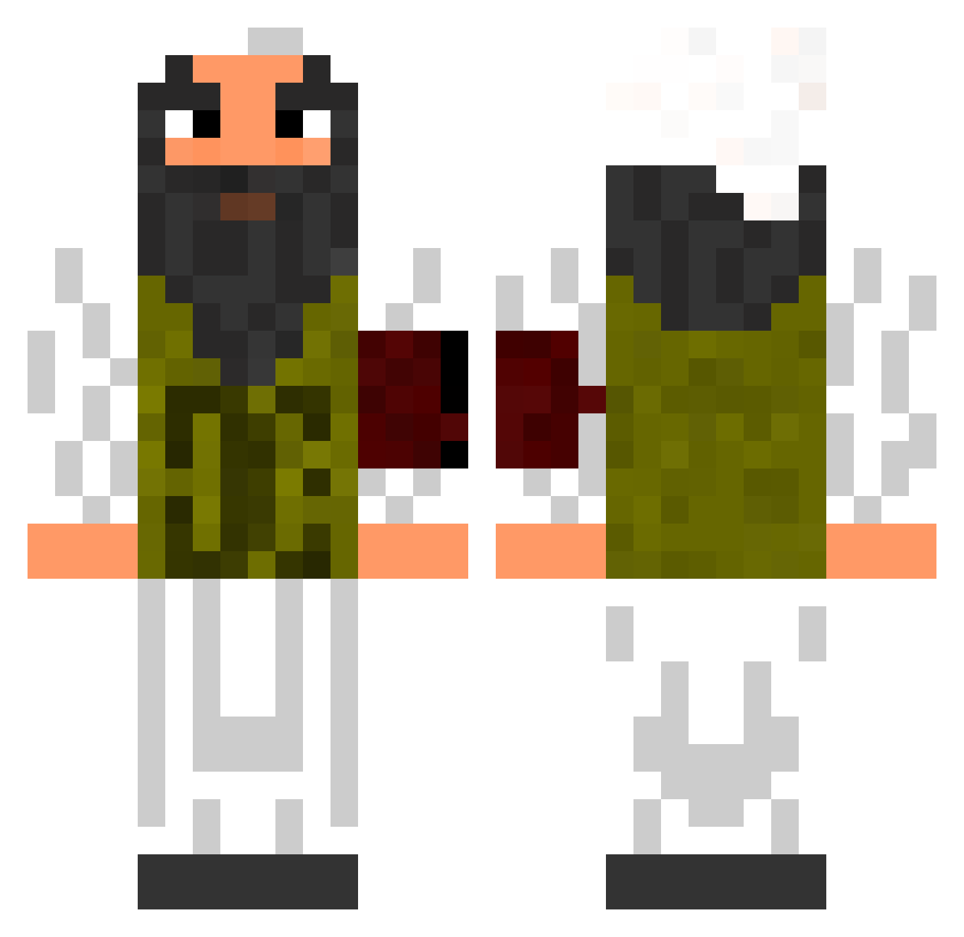 HillaryLoverS2 Minecraft skin, front and back view