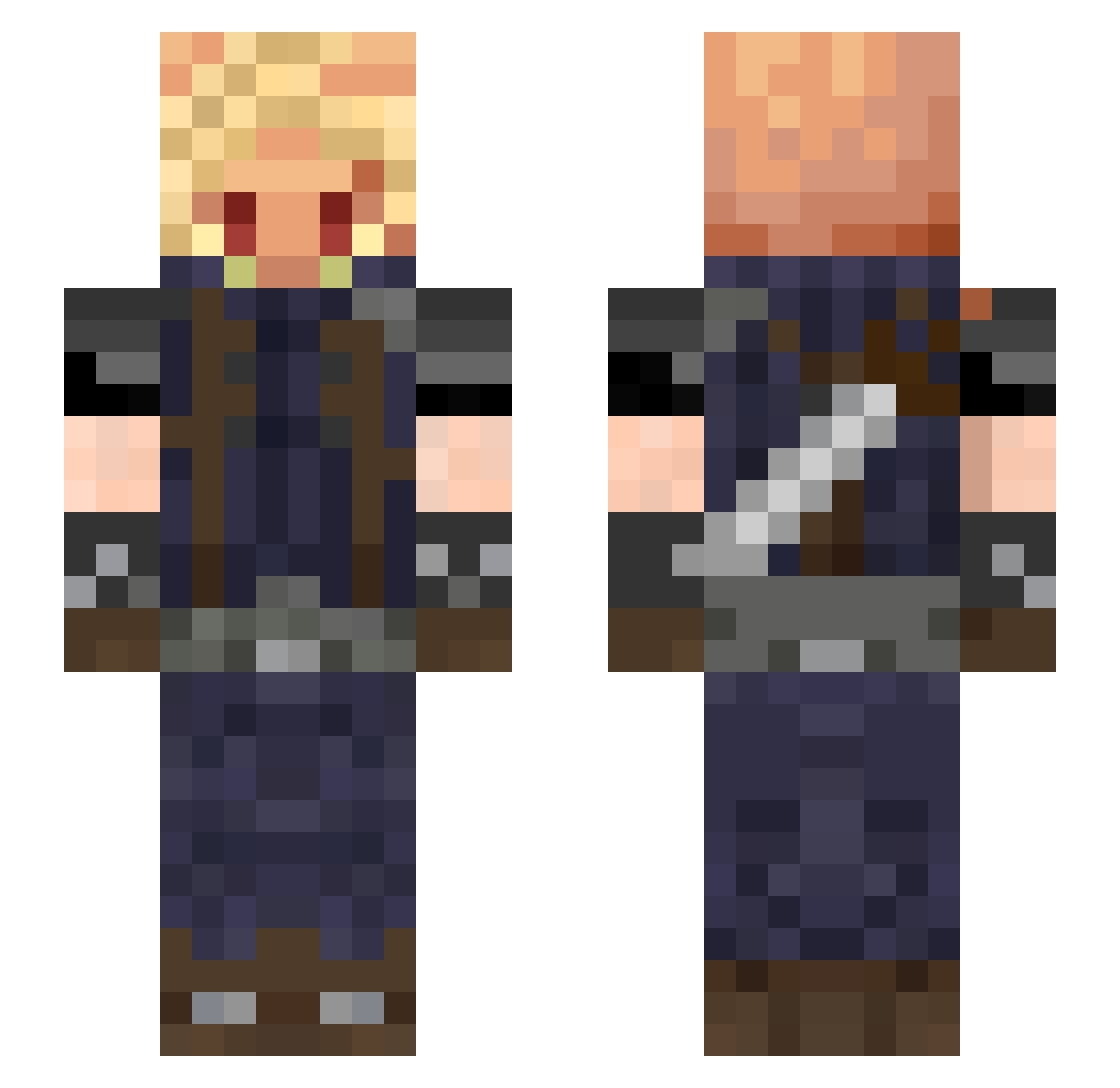 thepog1 Minecraft skin, front and back view