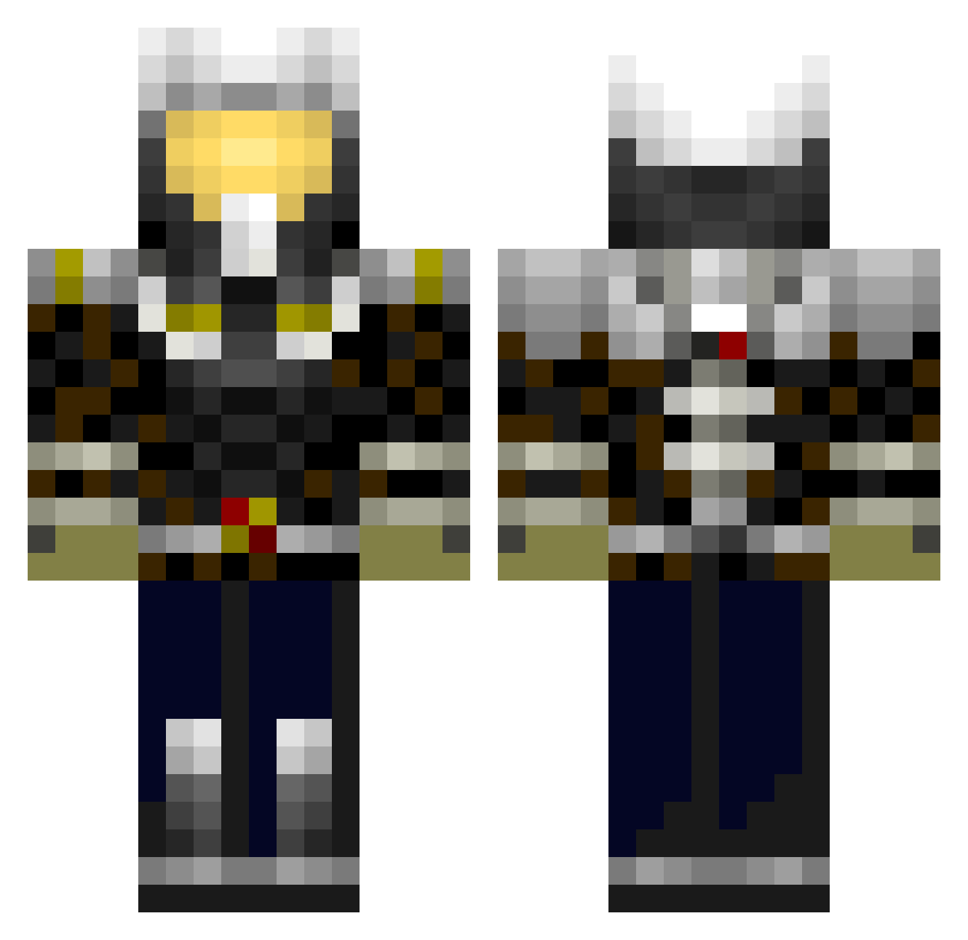 Herpangina Minecraft skin, front and back view