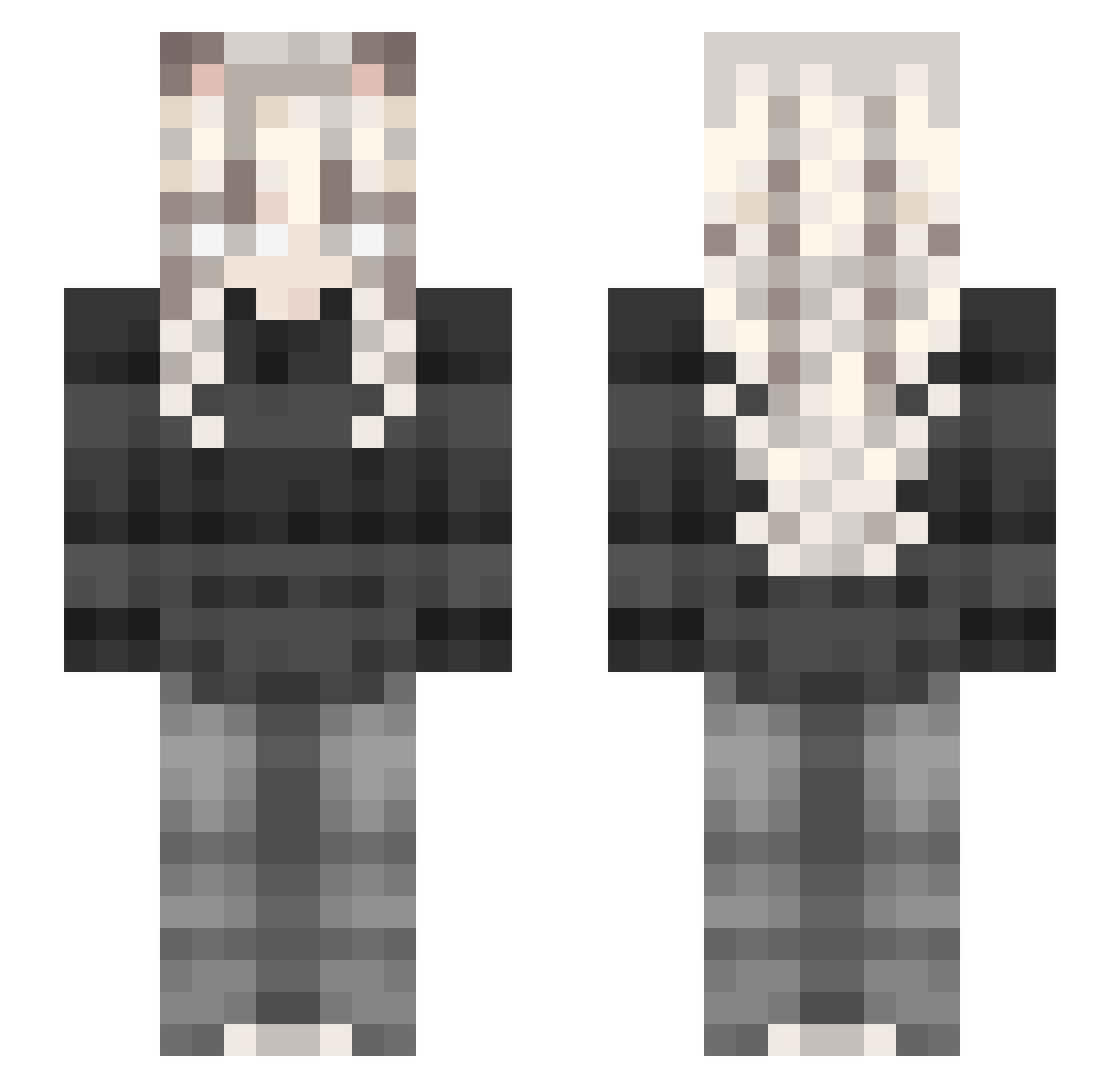 maemai Minecraft skin, front and back view