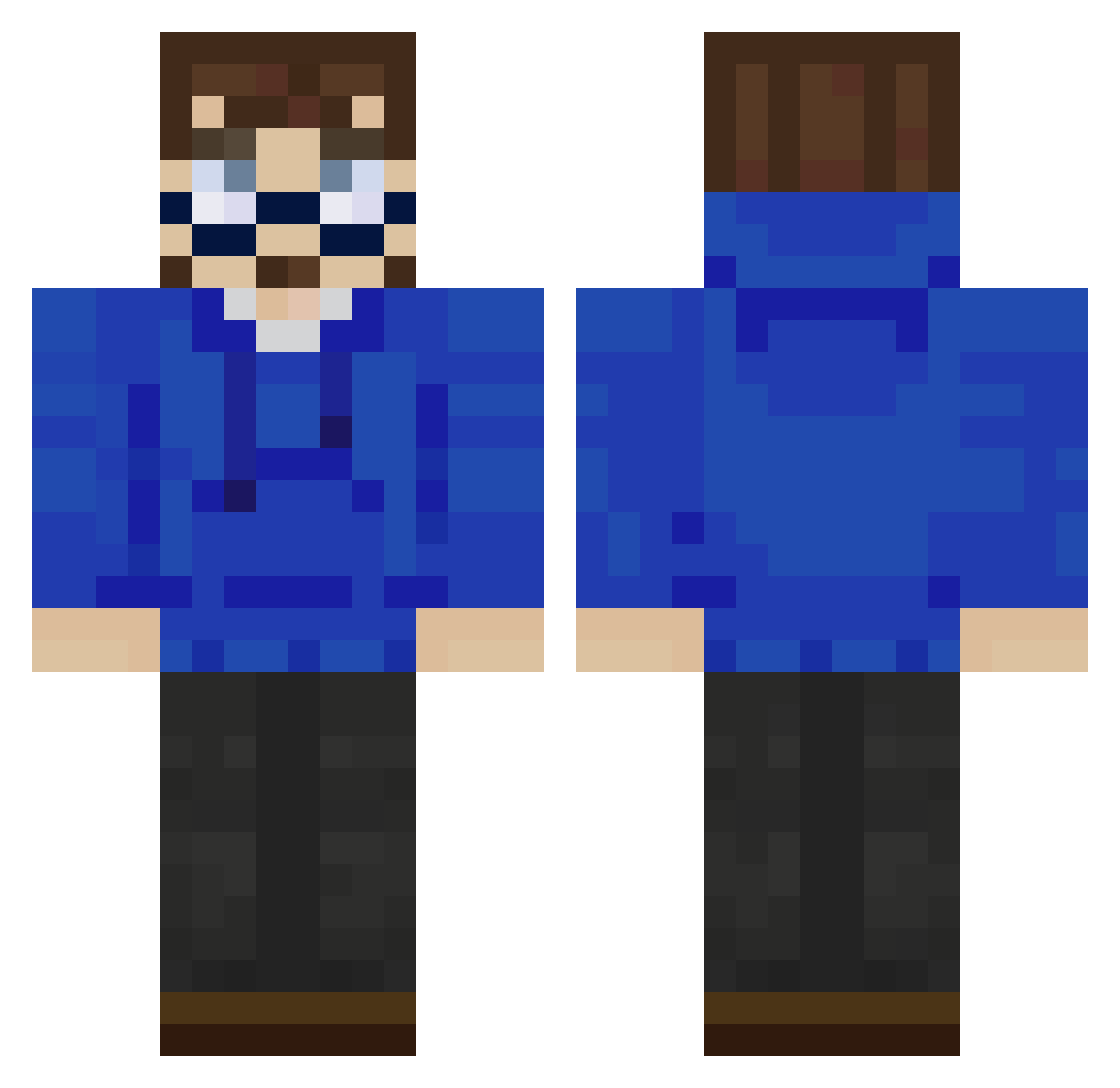TheMutantGamer87 Minecraft skin, front and back view