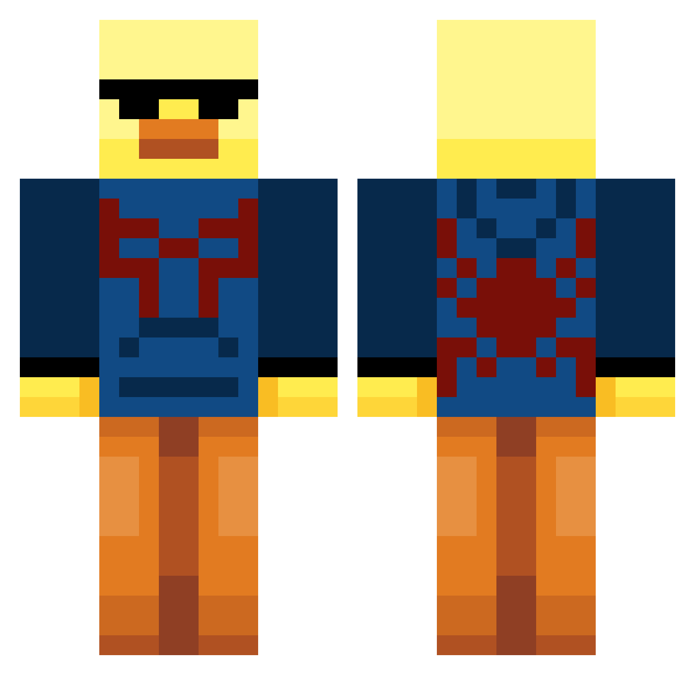 FujiFoxy17 Minecraft skin, front and back view