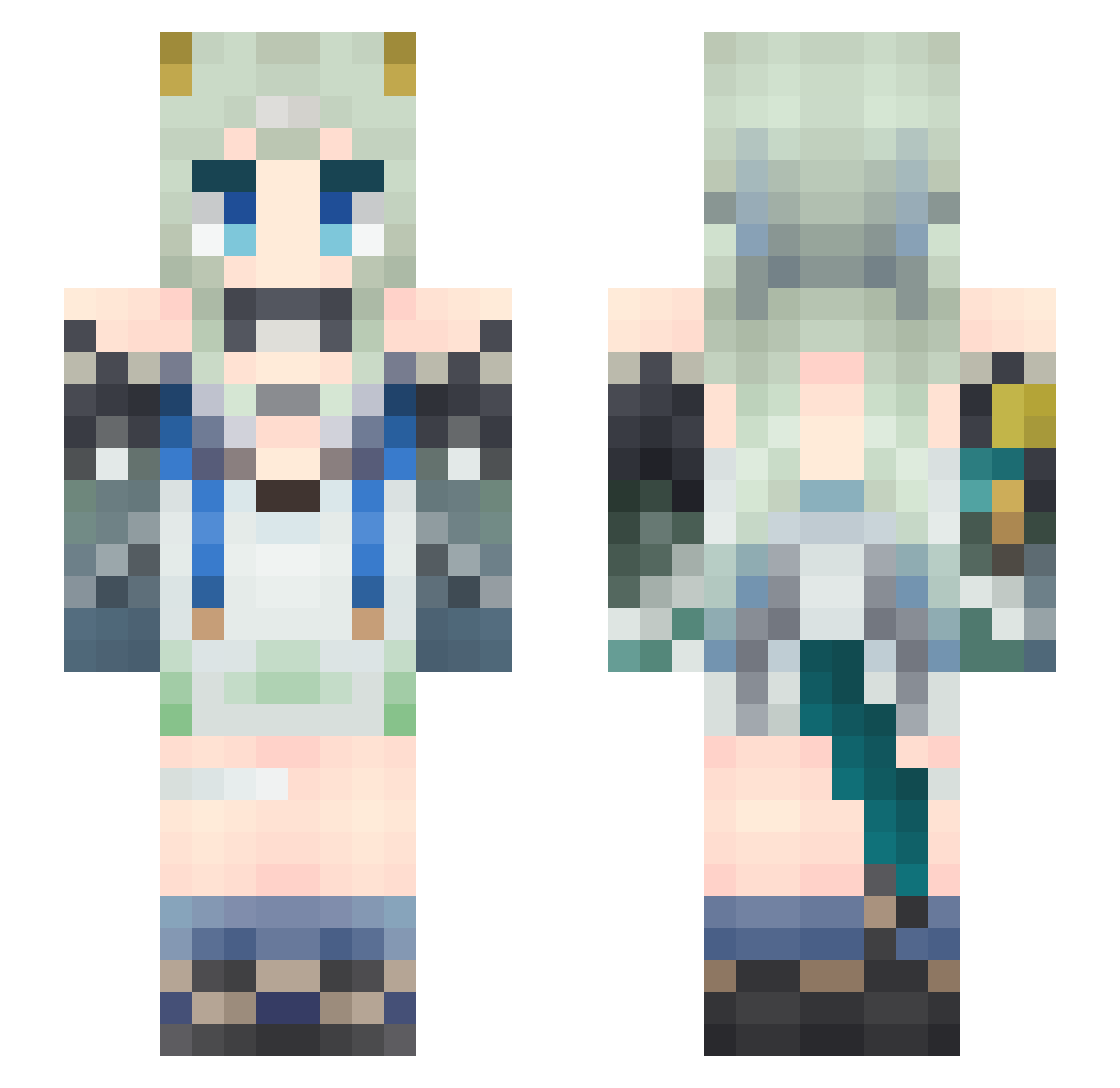 Hrgfnt Minecraft skin, front and back view