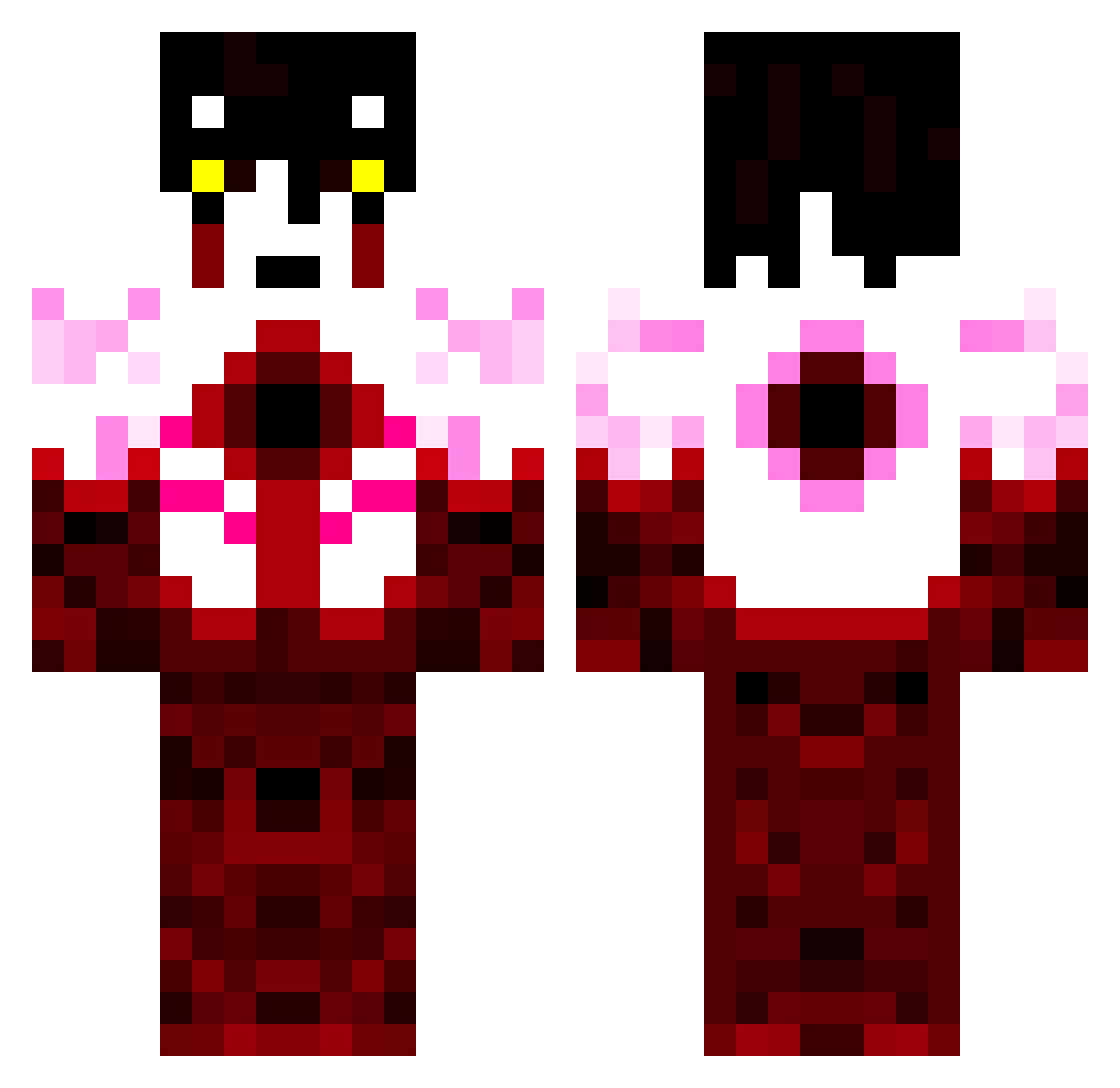 Ariaclipse Minecraft skin, front and back view