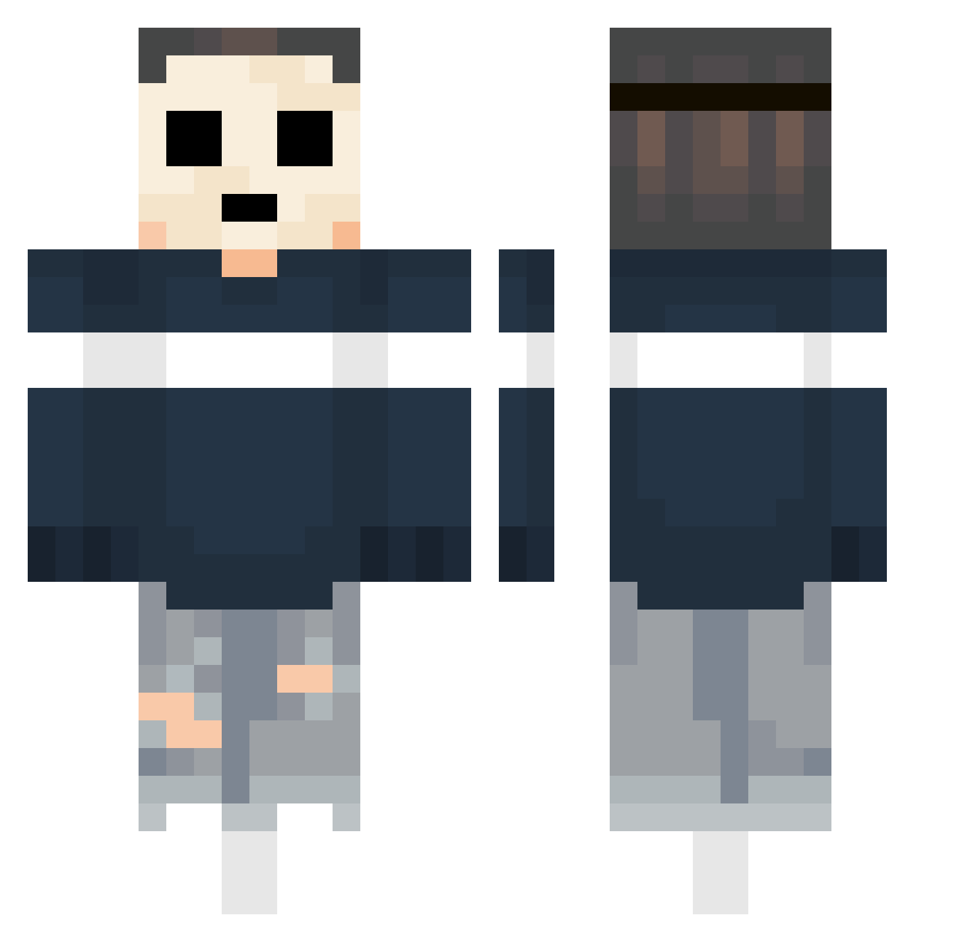 Eescape Minecraft skin, front and back view