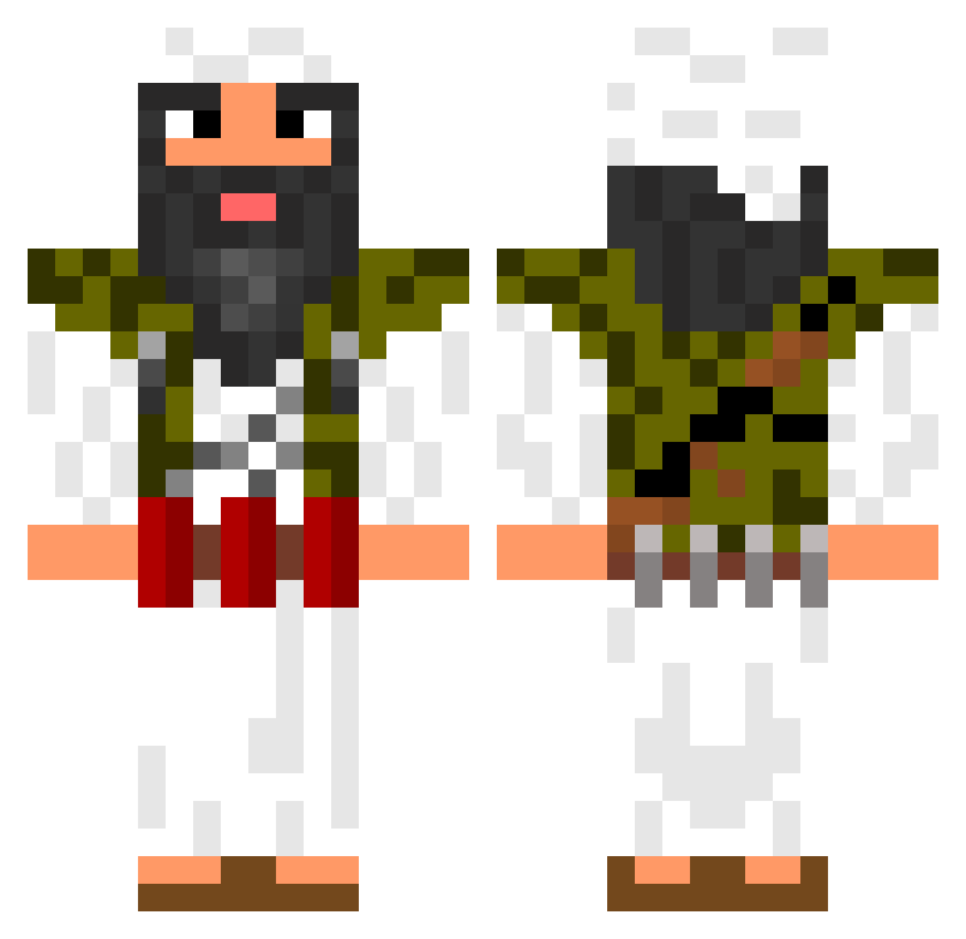 Stogru0 Minecraft skin, front and back view