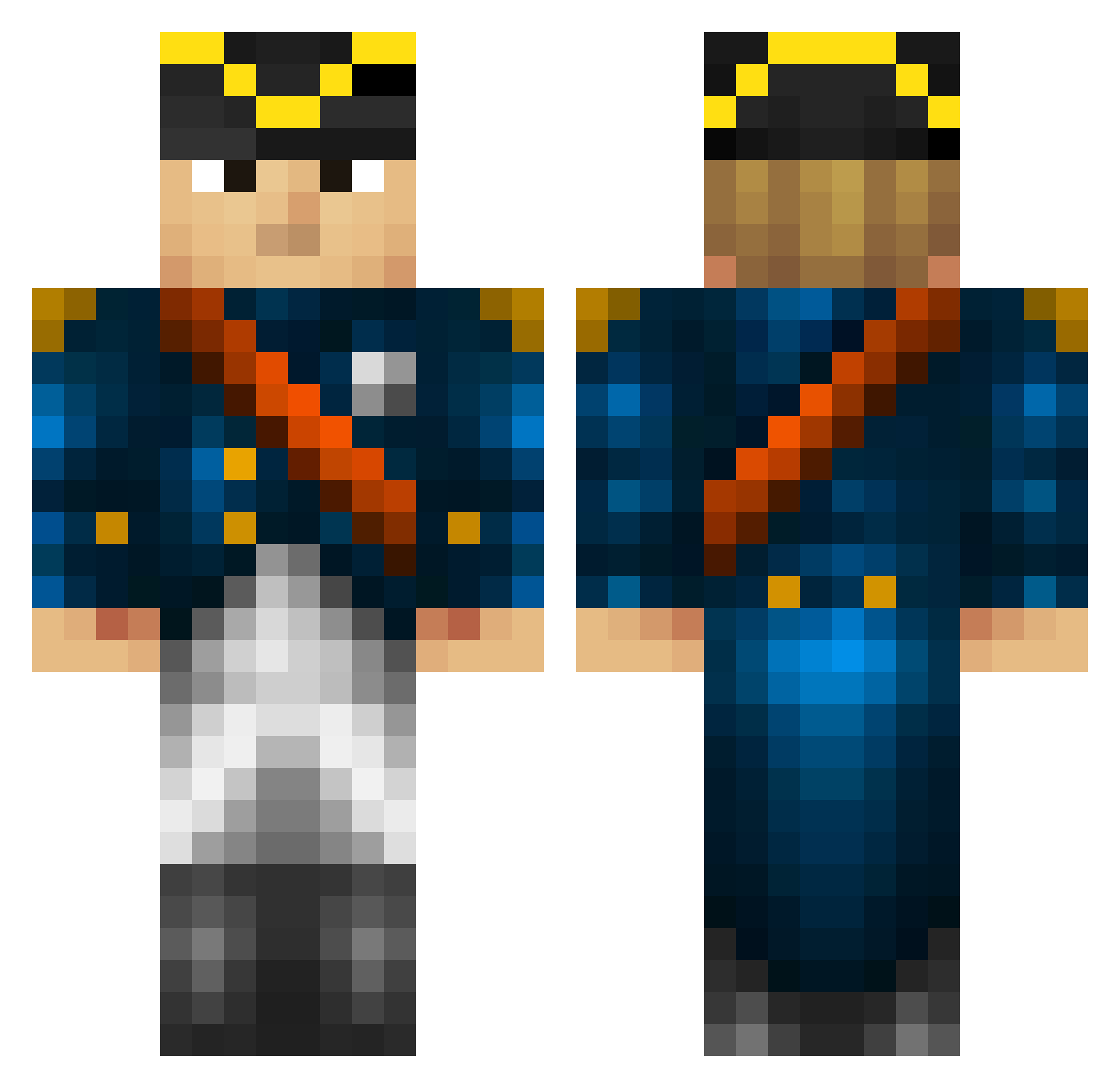 BlackO_O Minecraft skin, front and back view