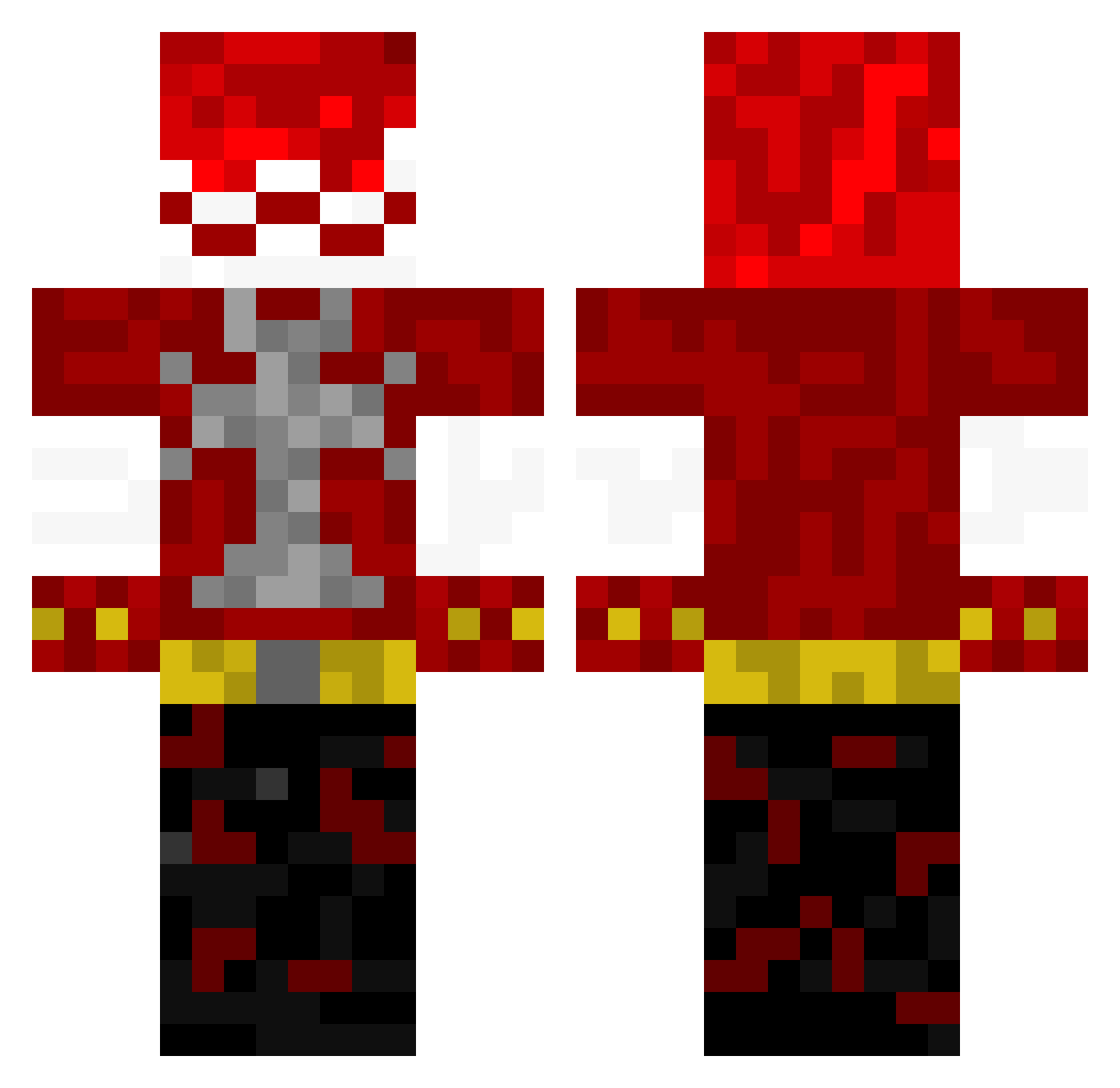 vnmt Minecraft skin, front and back view