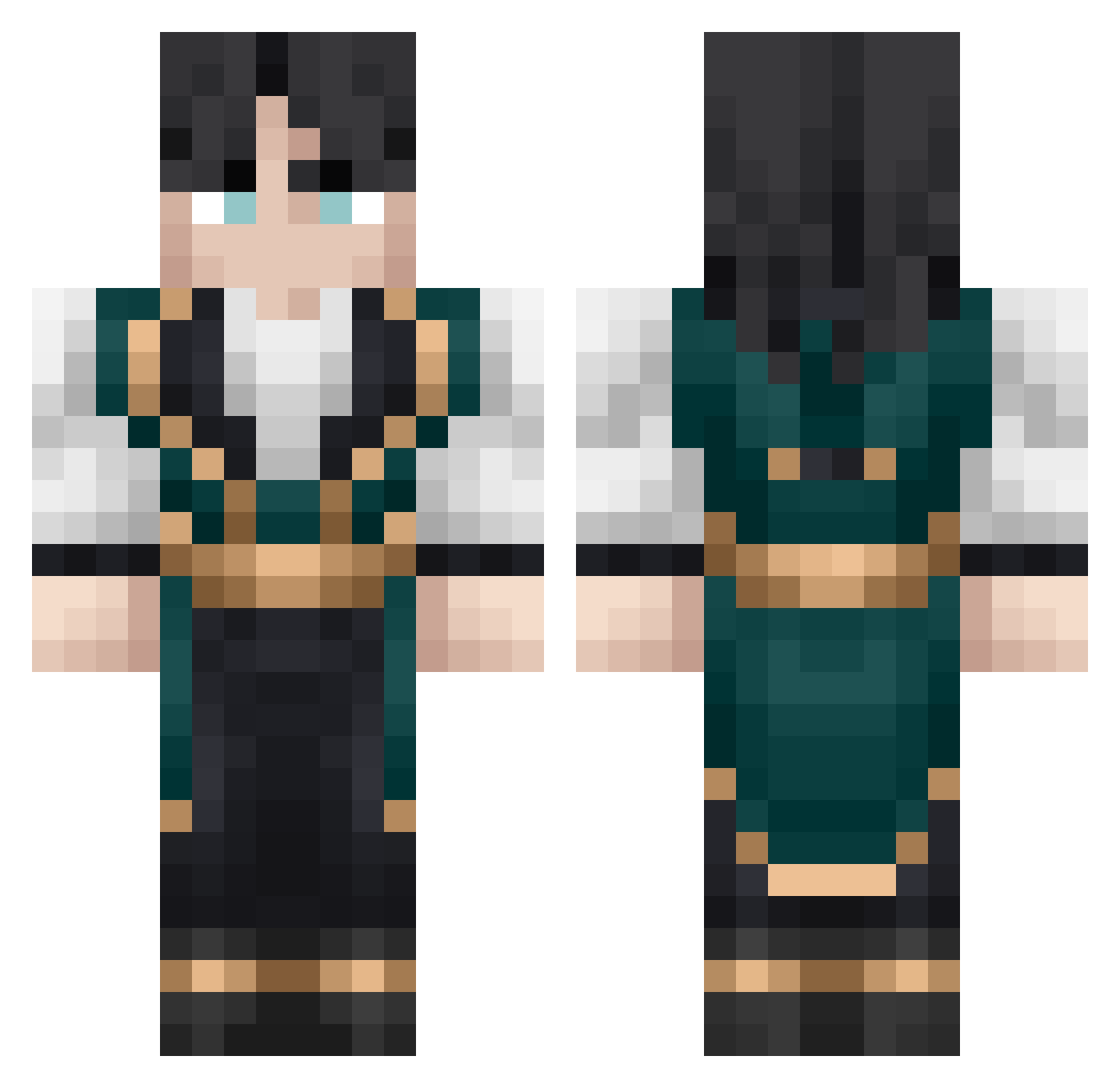 k0tsura Minecraft skin, front and back view