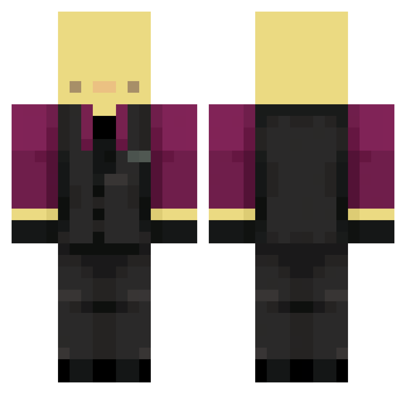 NECROTIC13 Minecraft skin, front and back view