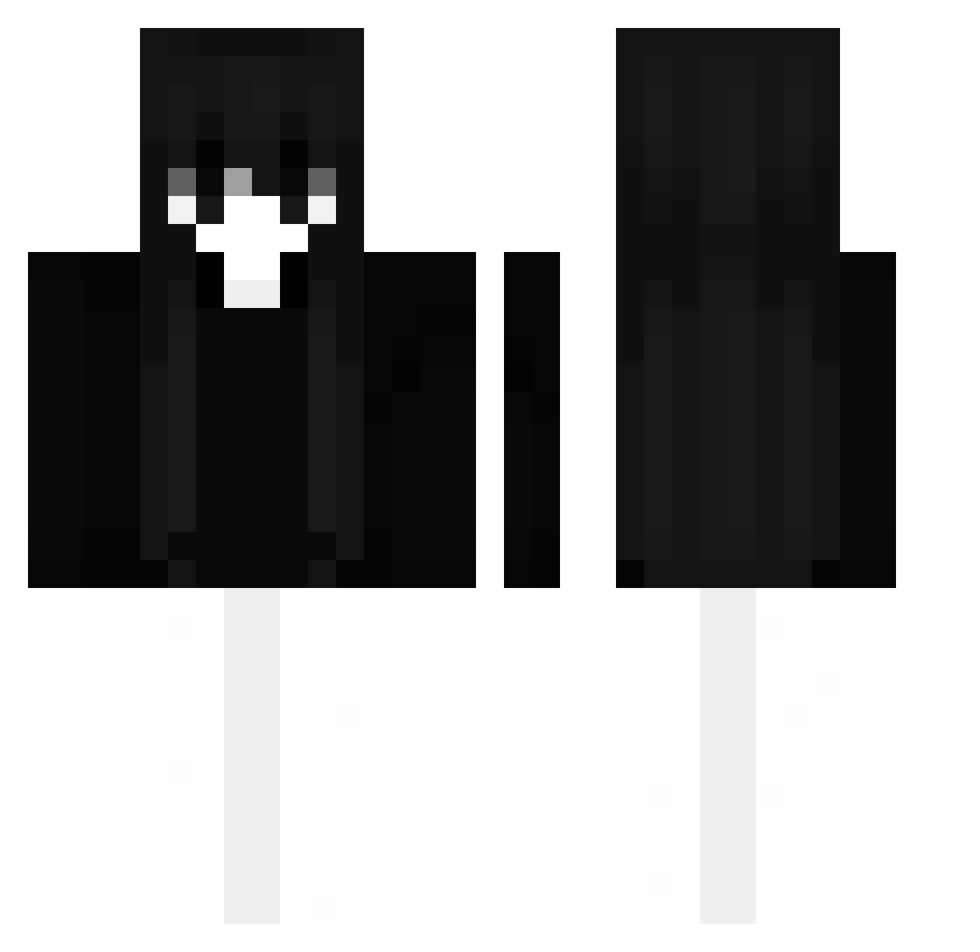 HakachMakoto Minecraft skin, front and back view