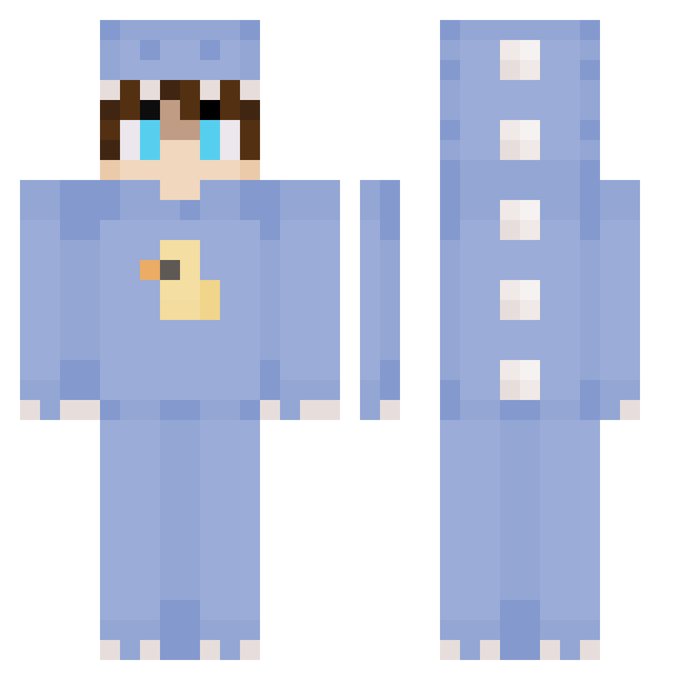 Gaarde Minecraft skin, front and back view