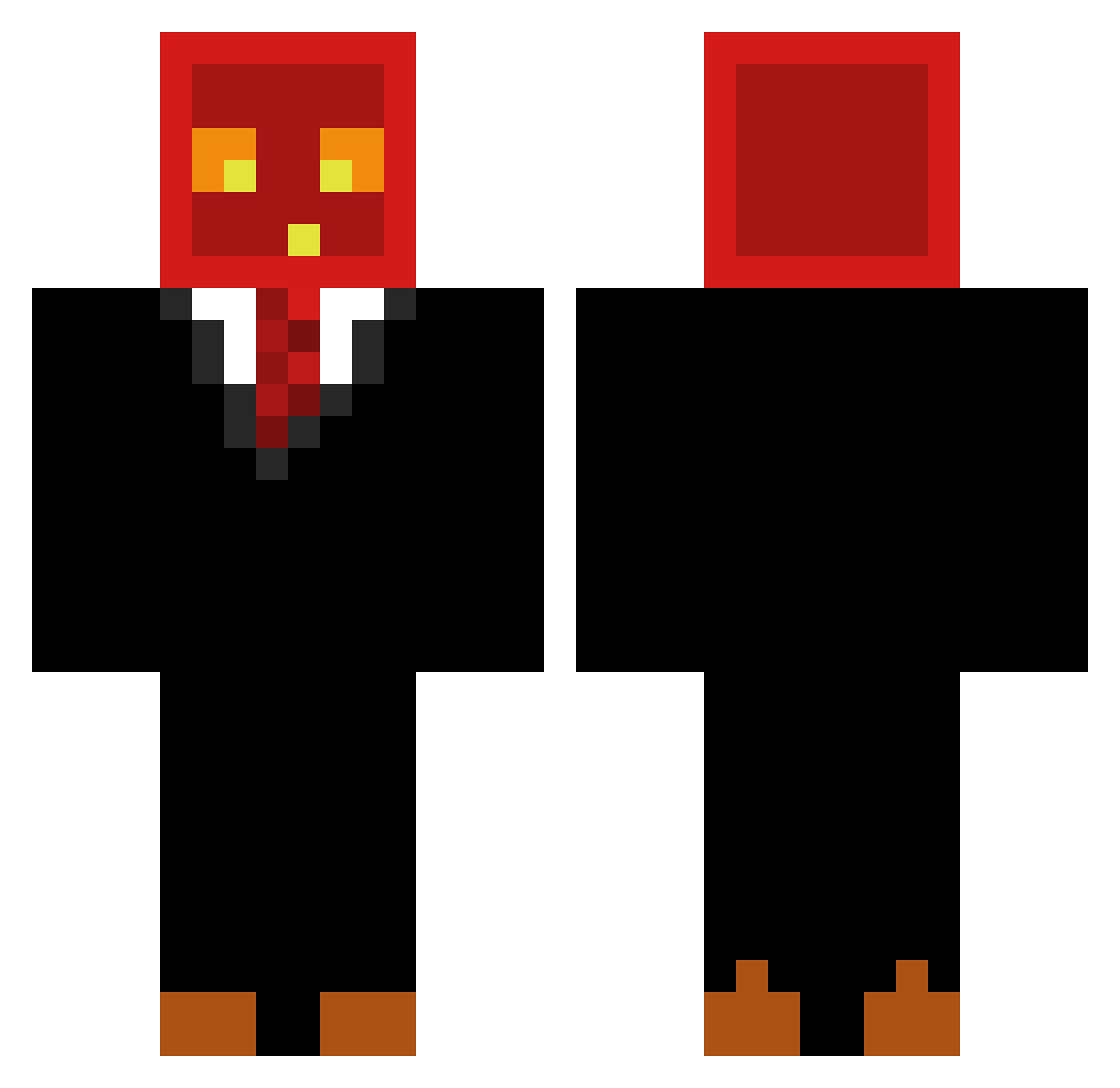 Arrowzona Minecraft skin, front and back view