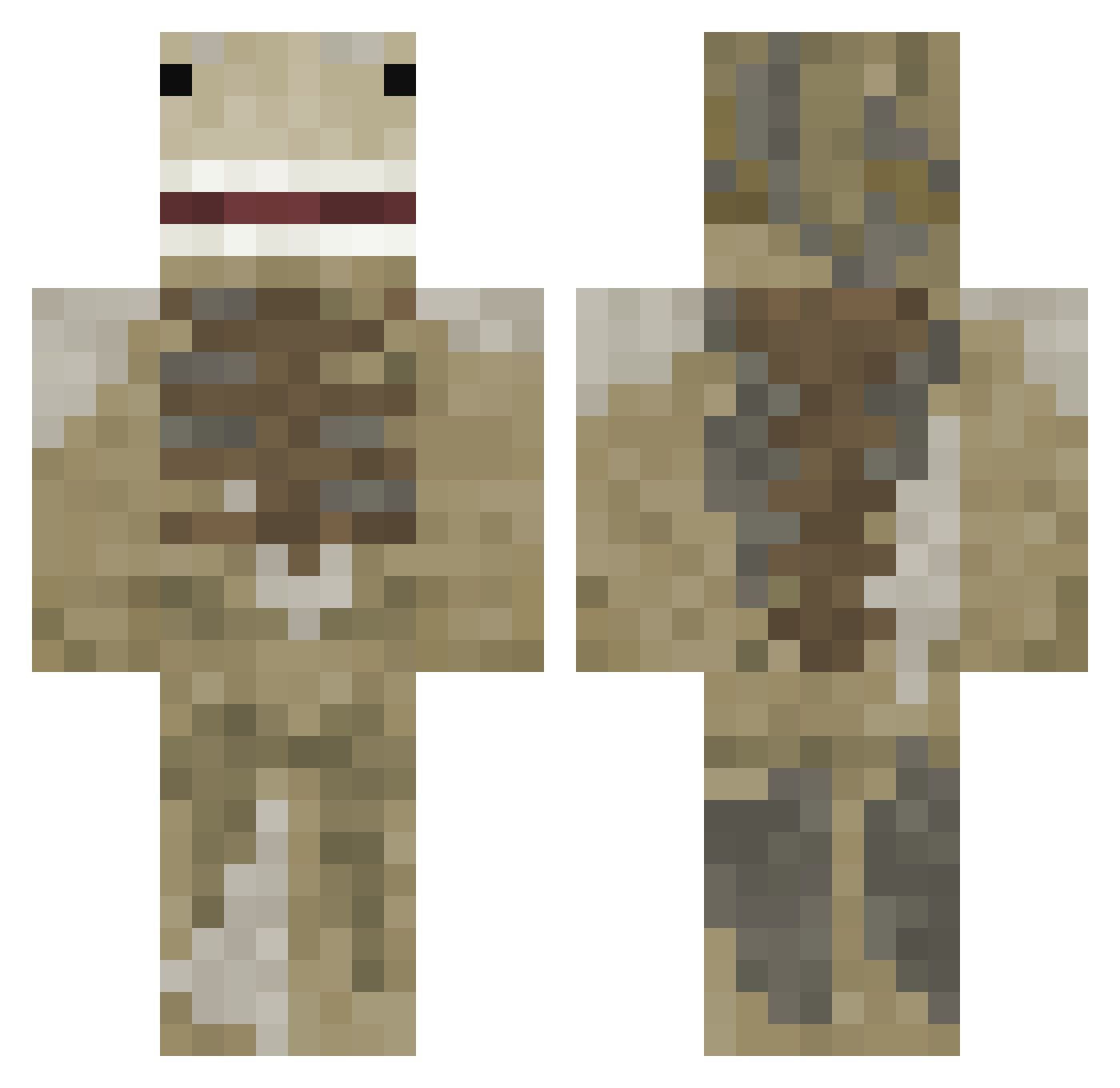 NatonNaton Minecraft skin, front and back view