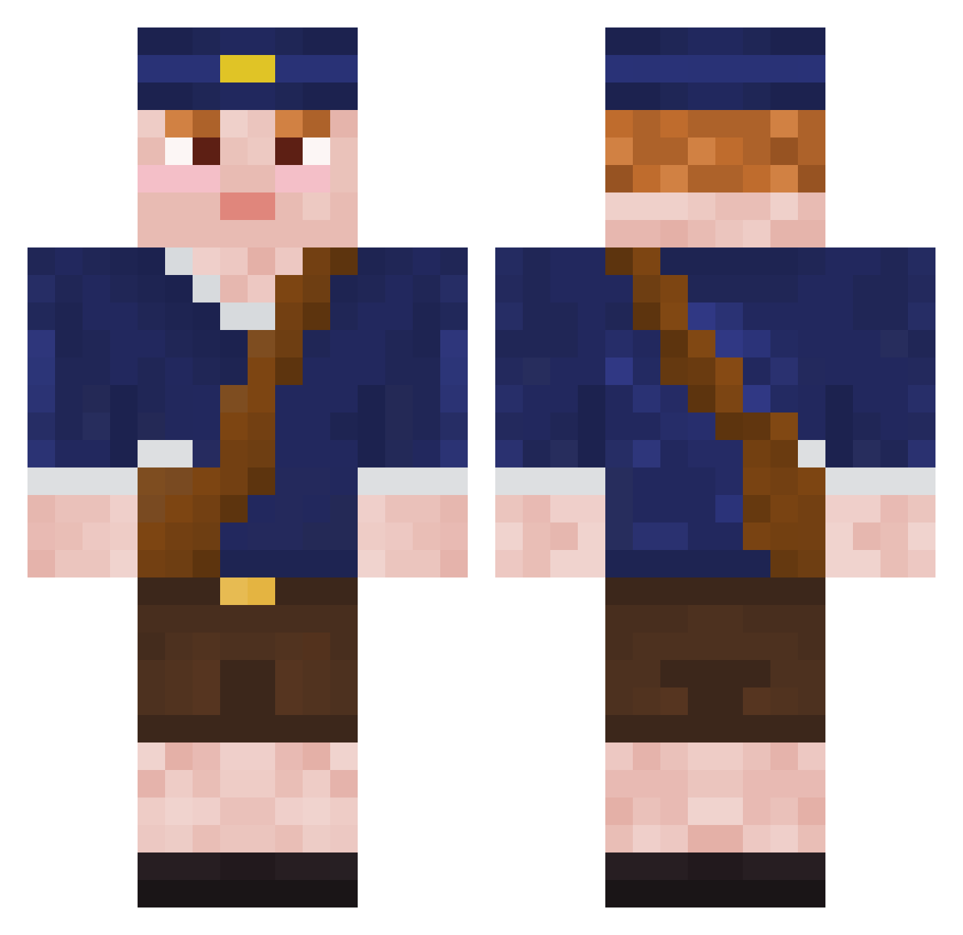 PumpkinGame9635 Minecraft skin, front and back view