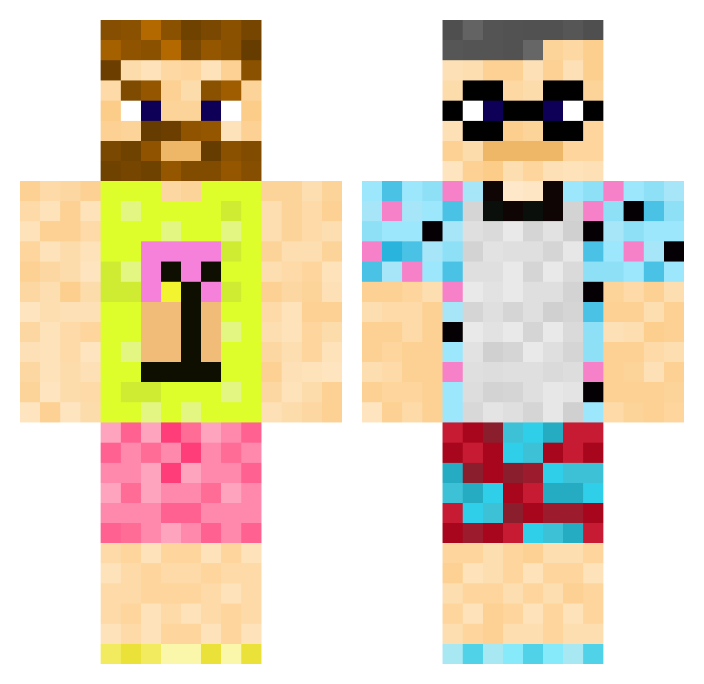 Rinswit Minecraft skin, front and back view