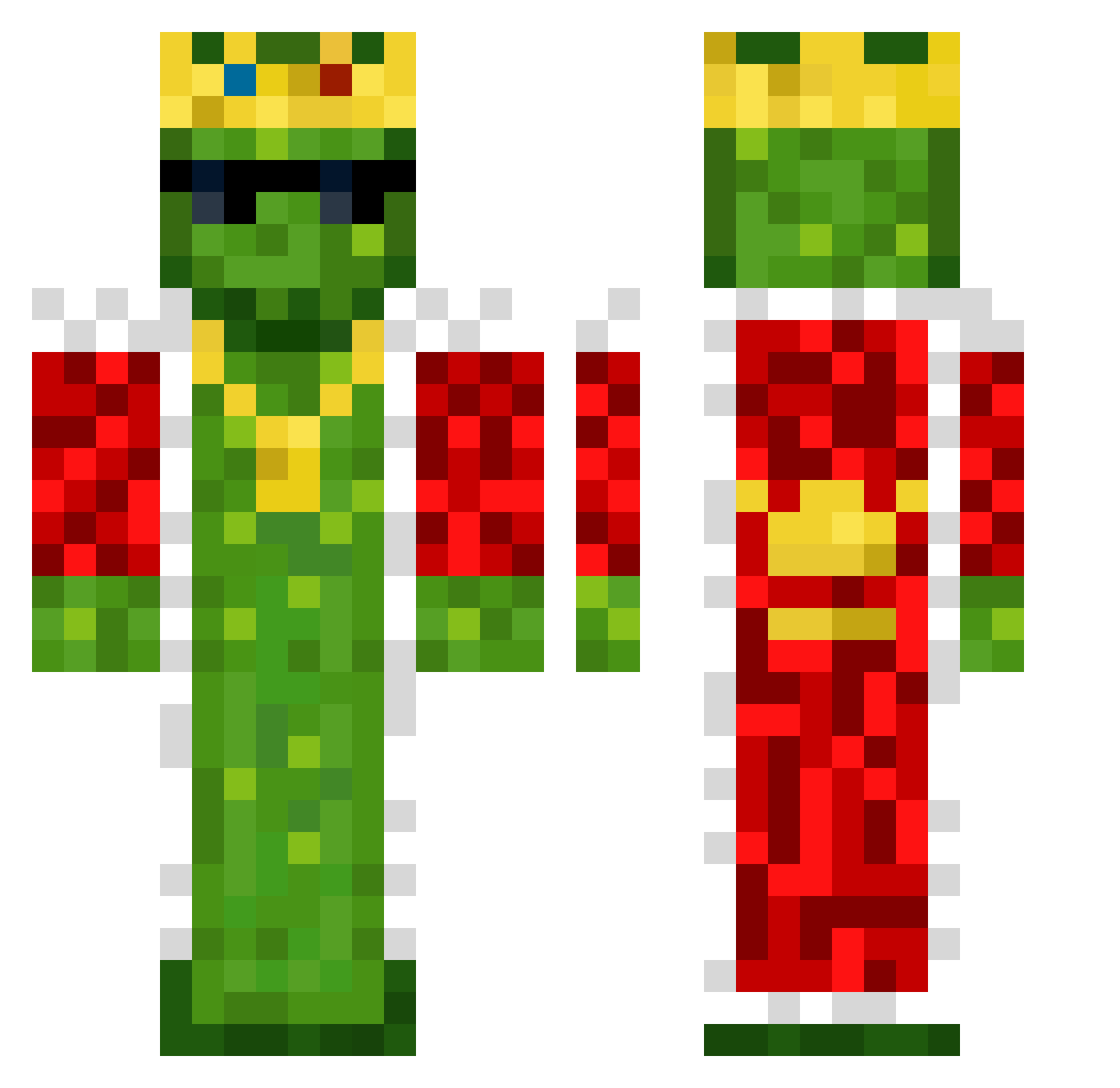 OscarRules007 Minecraft skin, front and back view