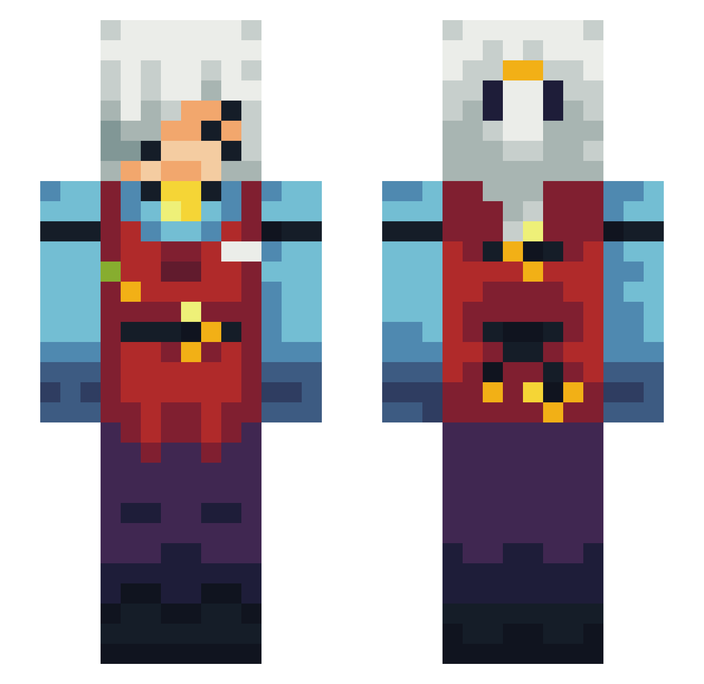 NagaraSapo Minecraft skin, front and back view