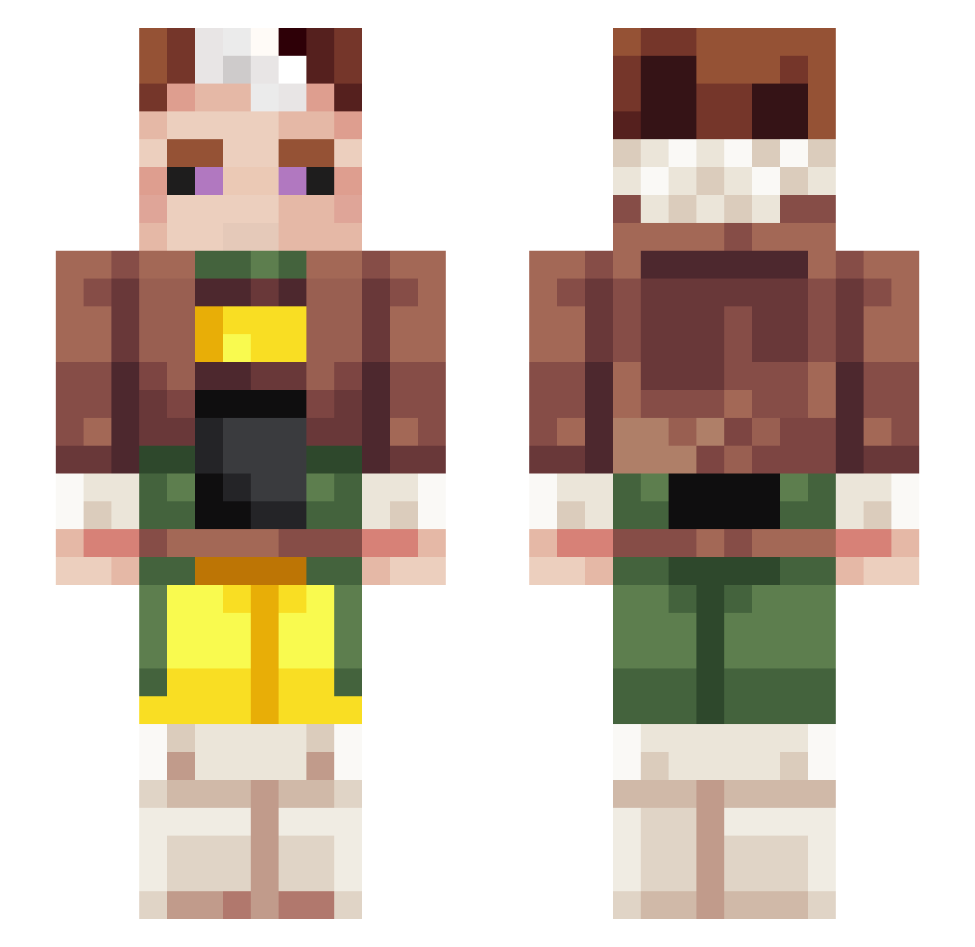 MokkiMolly Minecraft skin, front and back view