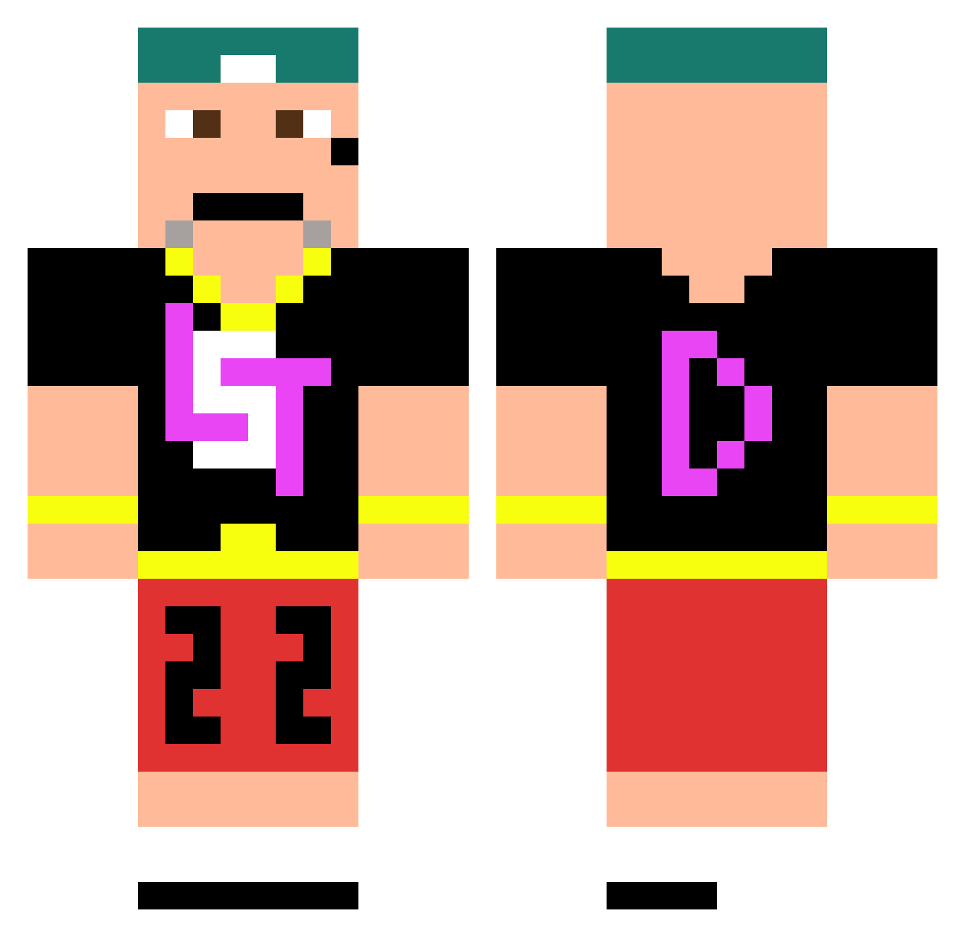 Katenia Minecraft skin, front and back view