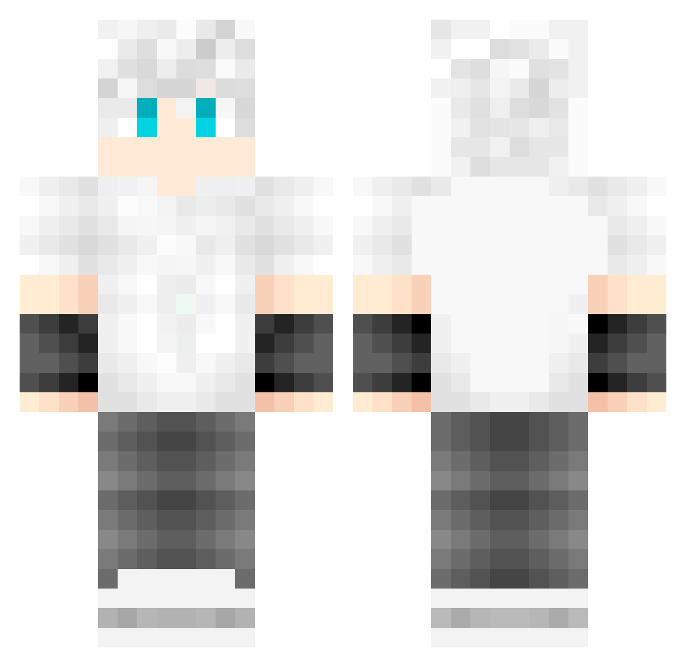 FrostNx Minecraft skin, front and back view