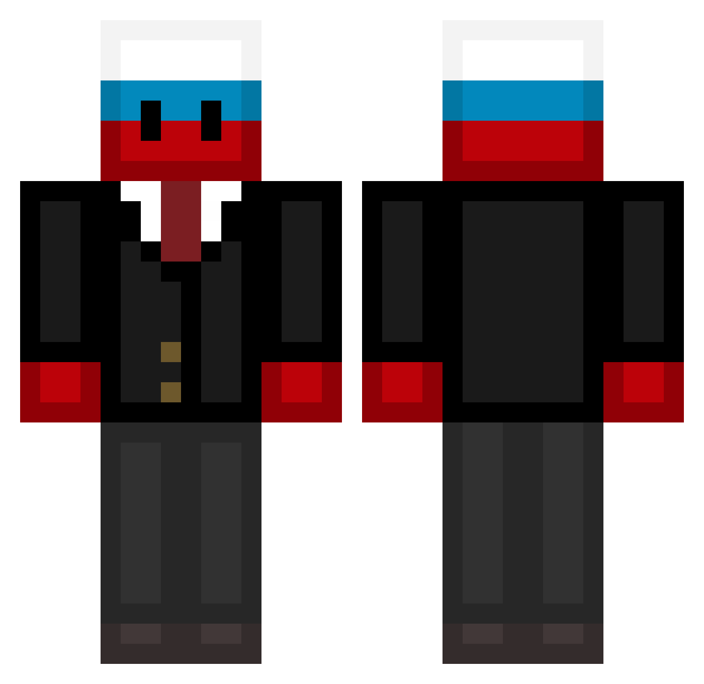 Bulgaristan Minecraft skin, front and back view