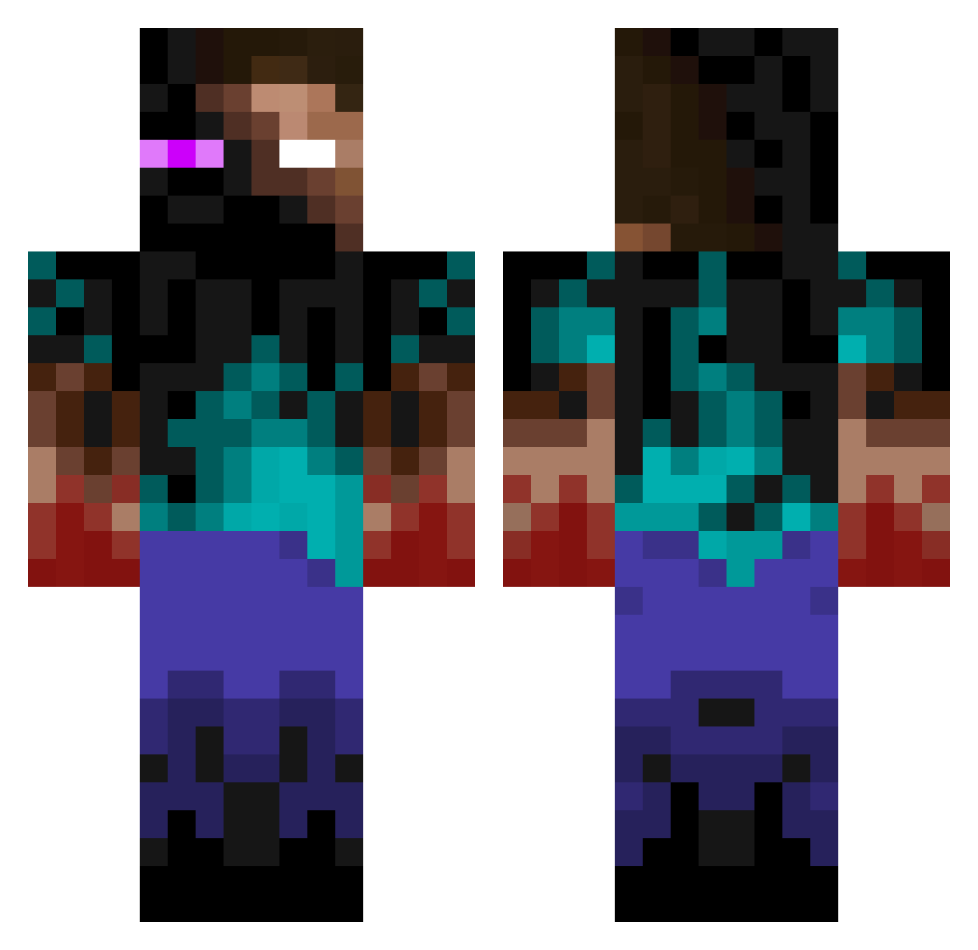 XOskisX Minecraft skin, front and back view