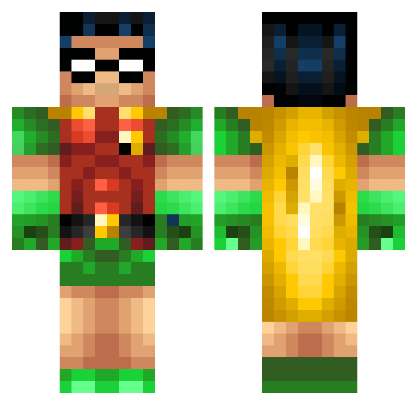 BoiWunder Minecraft skin, front and back view