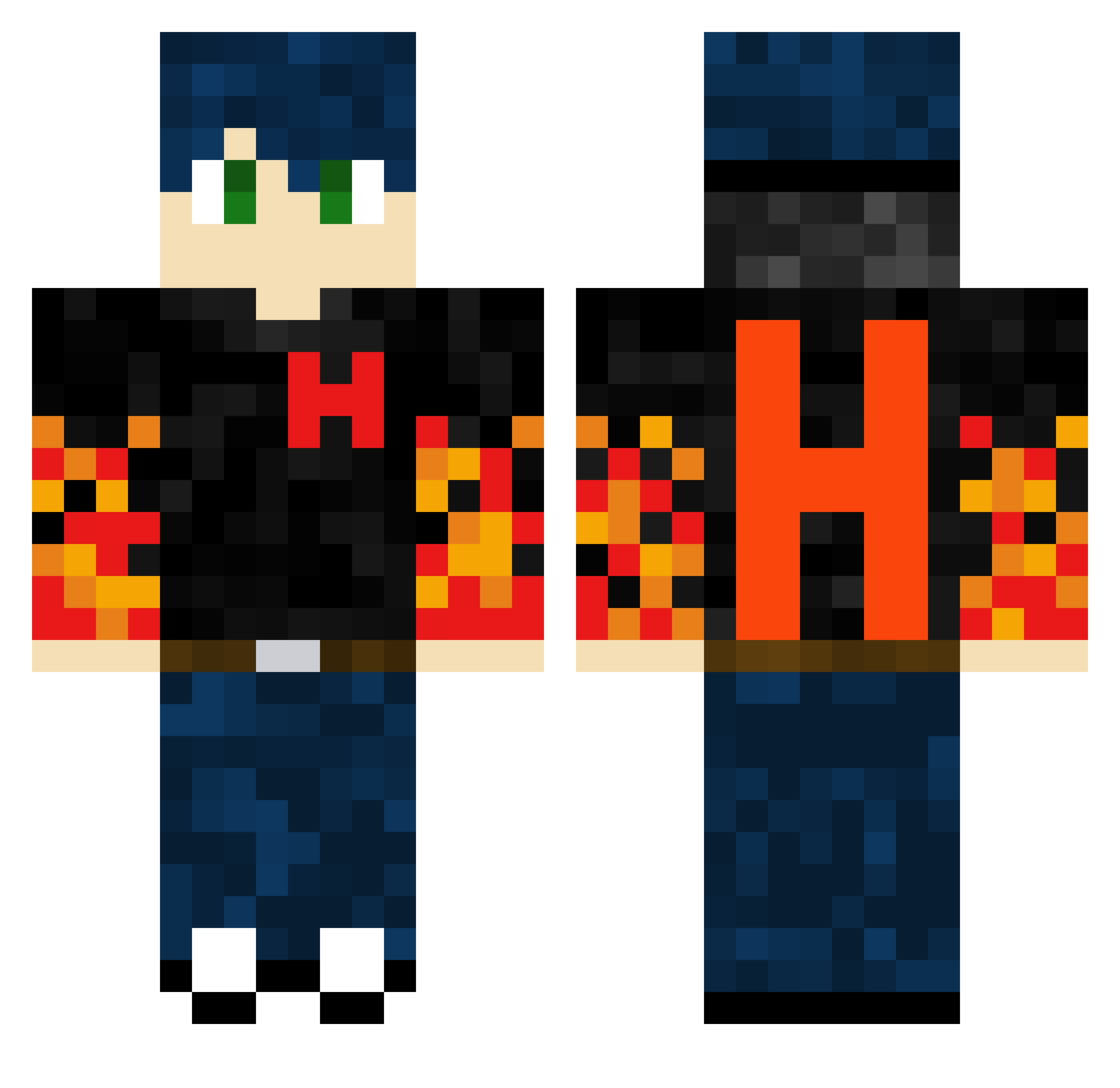 TheManWithSmoke Minecraft skin, front and back view