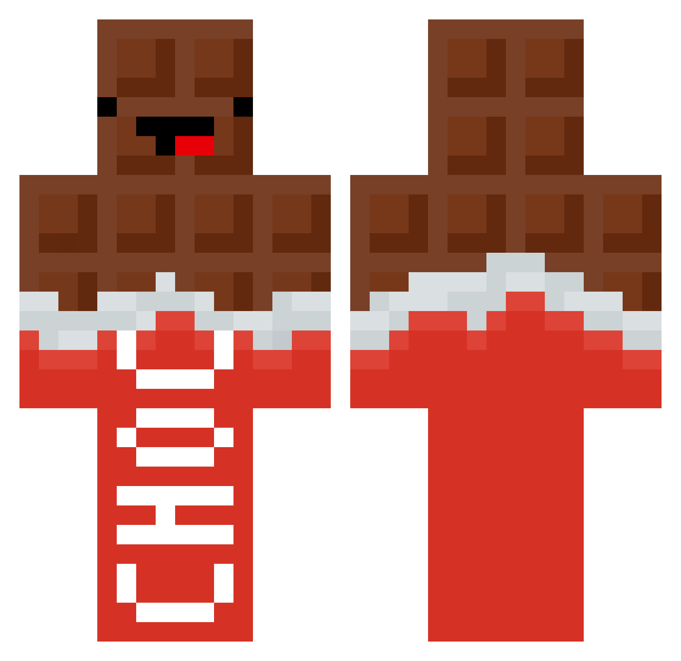 BxVII Minecraft skin, front and back view