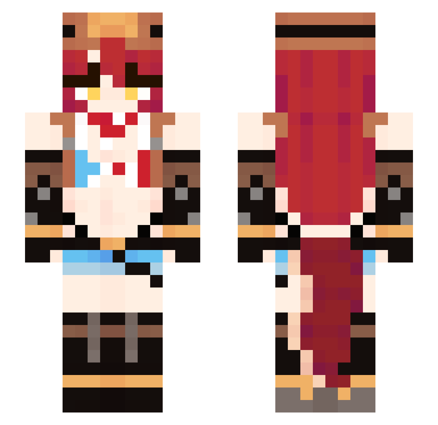 ALEXNOBEER Minecraft skin, front and back view