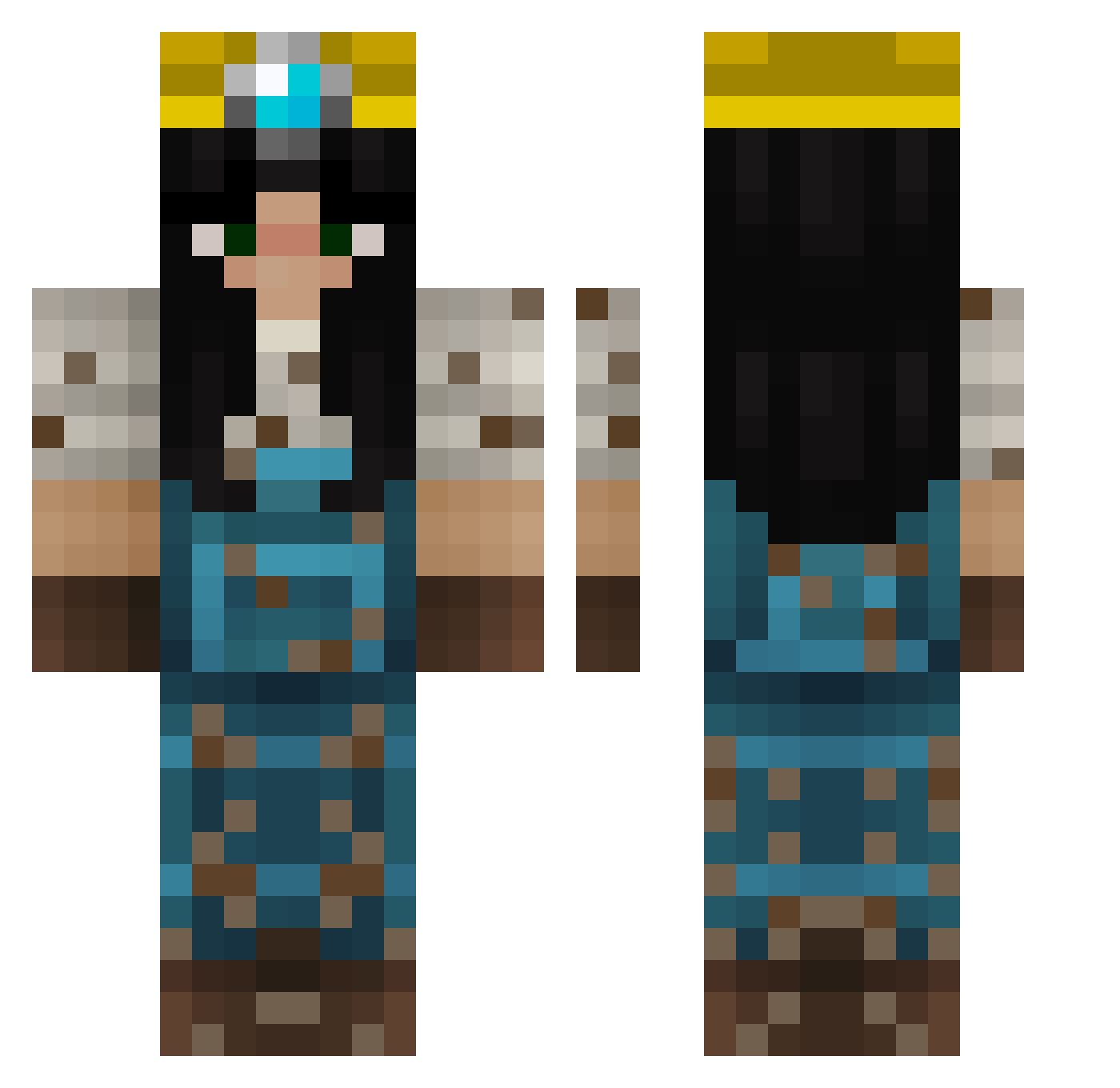 AdoptedPhrog Minecraft skin, front and back view
