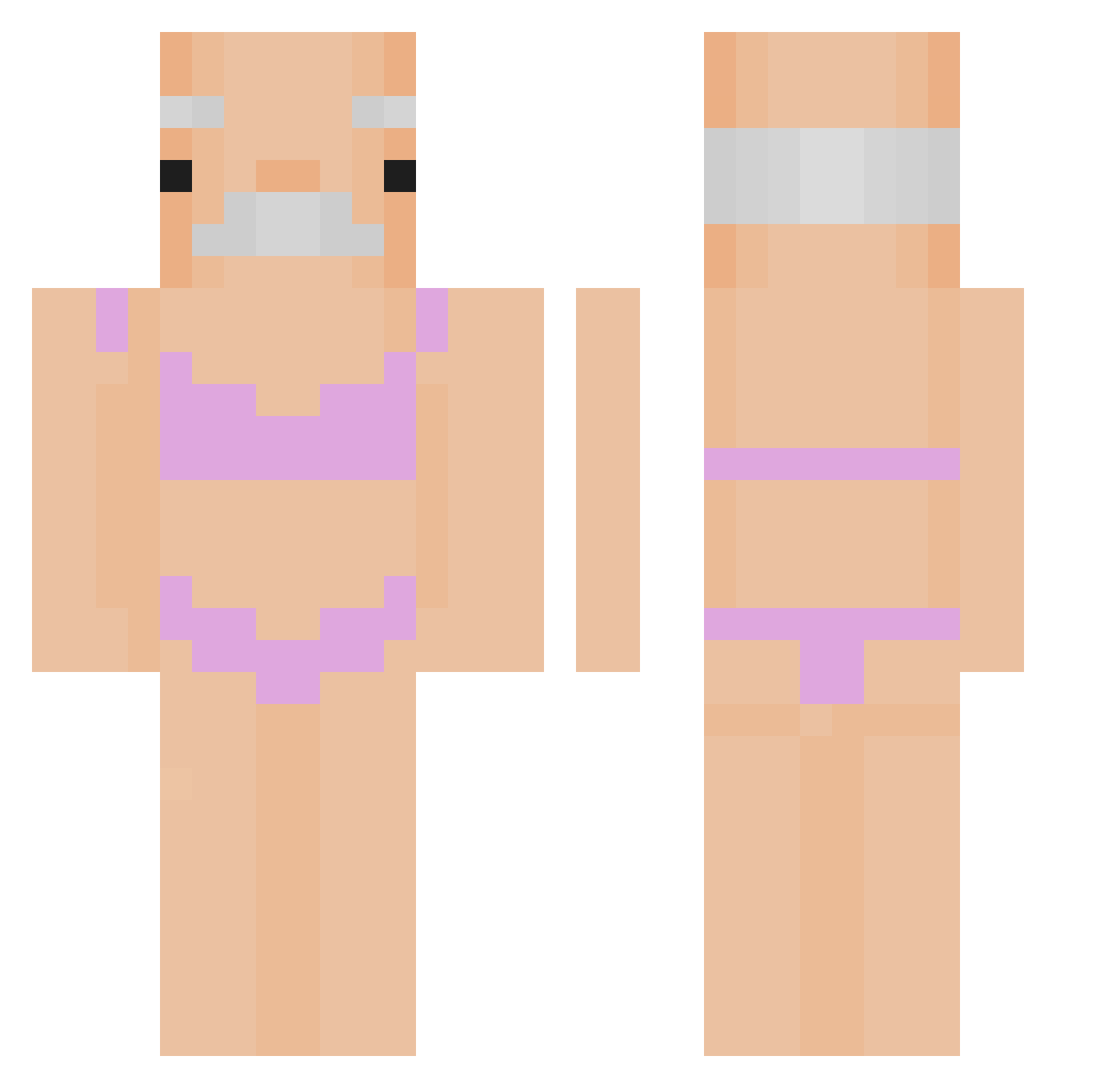FrediXmisu Minecraft skin, front and back view