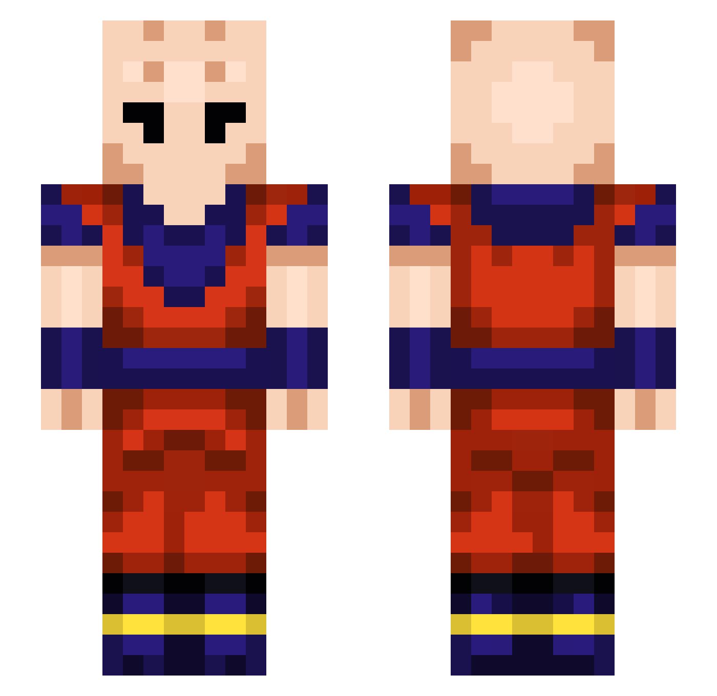 TwixterXP Minecraft skin, front and back view