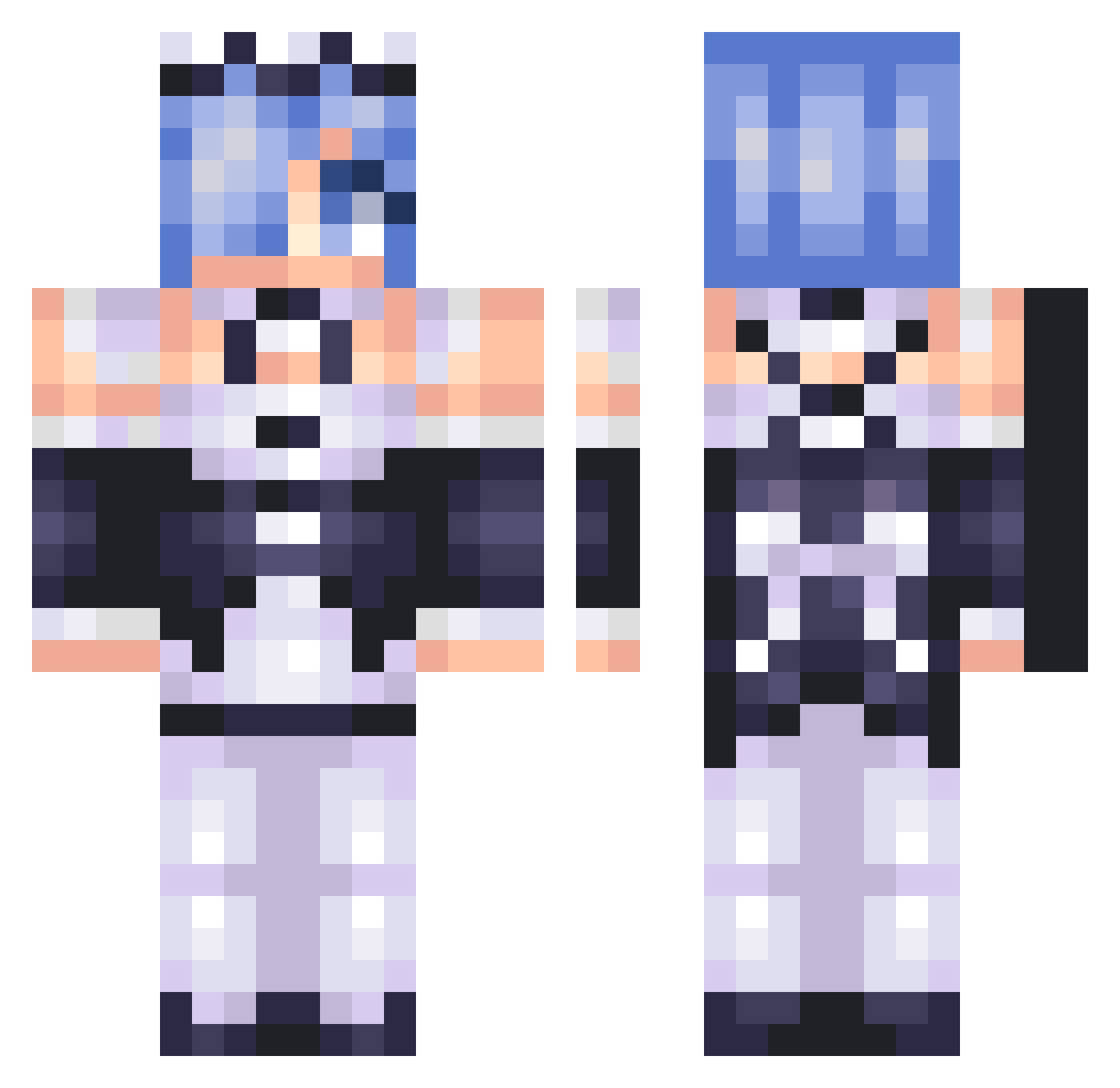 Souls_MC Minecraft skin, front and back view