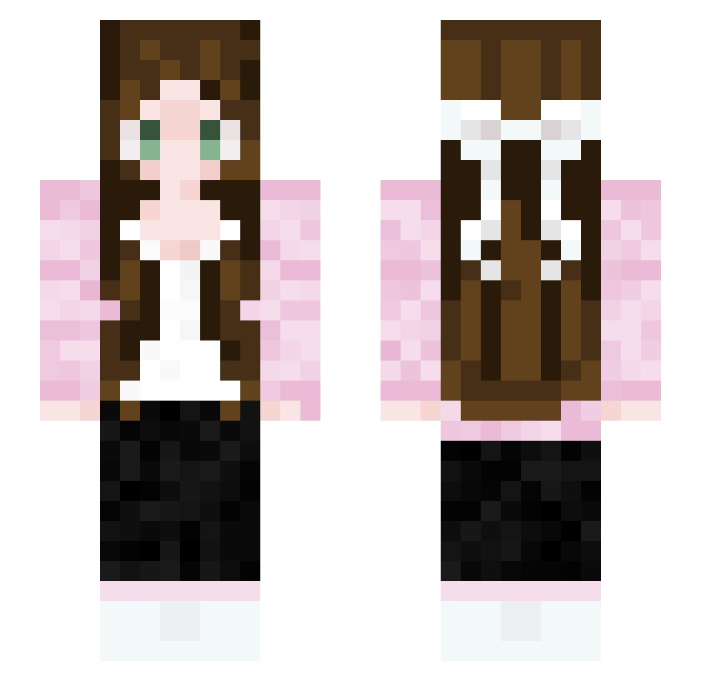 Skyycakes Minecraft skin, front and back view