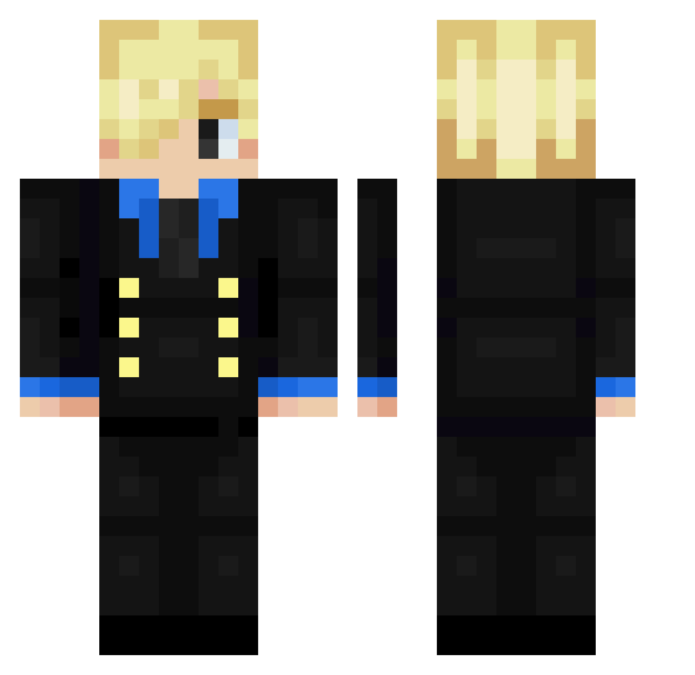 OnlyBlank Minecraft skin, front and back view