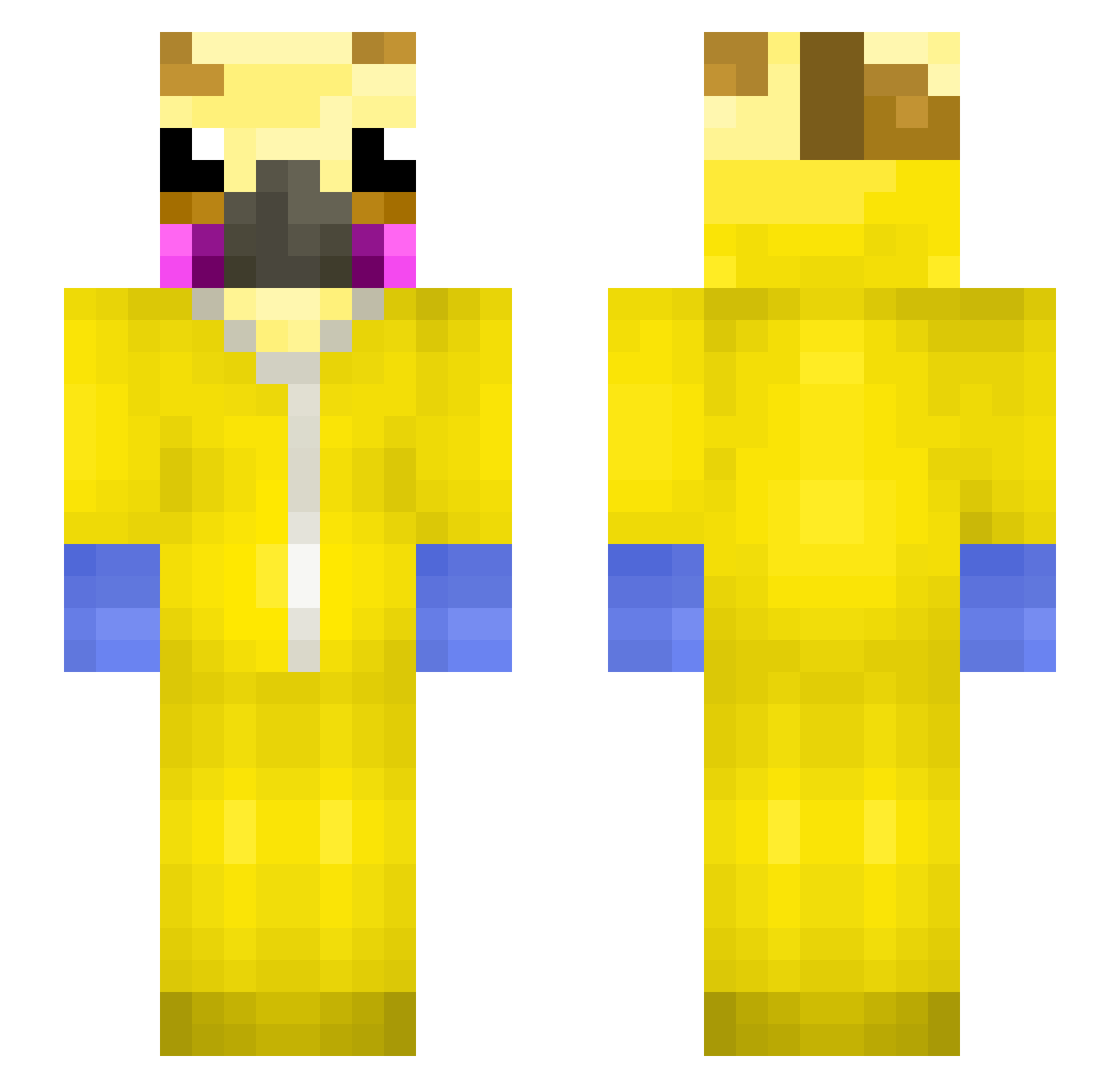 Magikip Minecraft skin, front and back view