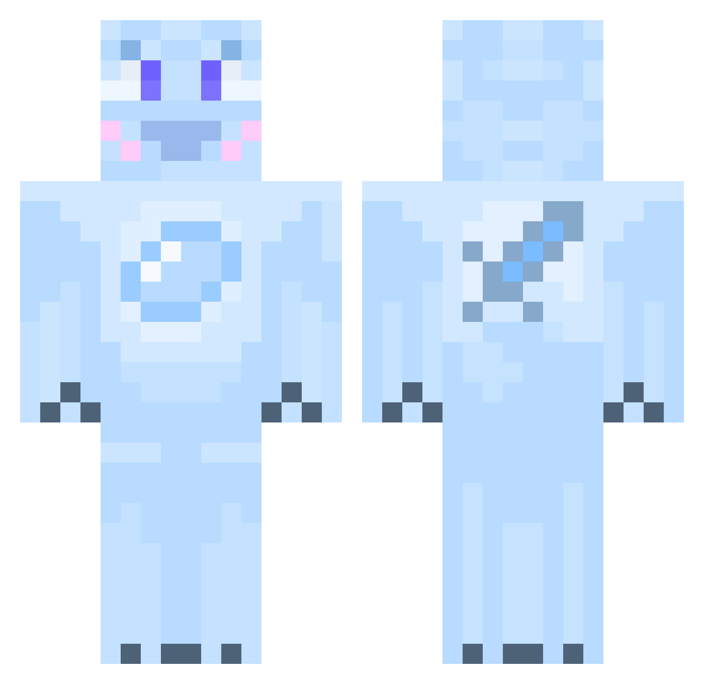 FrickTX Minecraft skin, front and back view