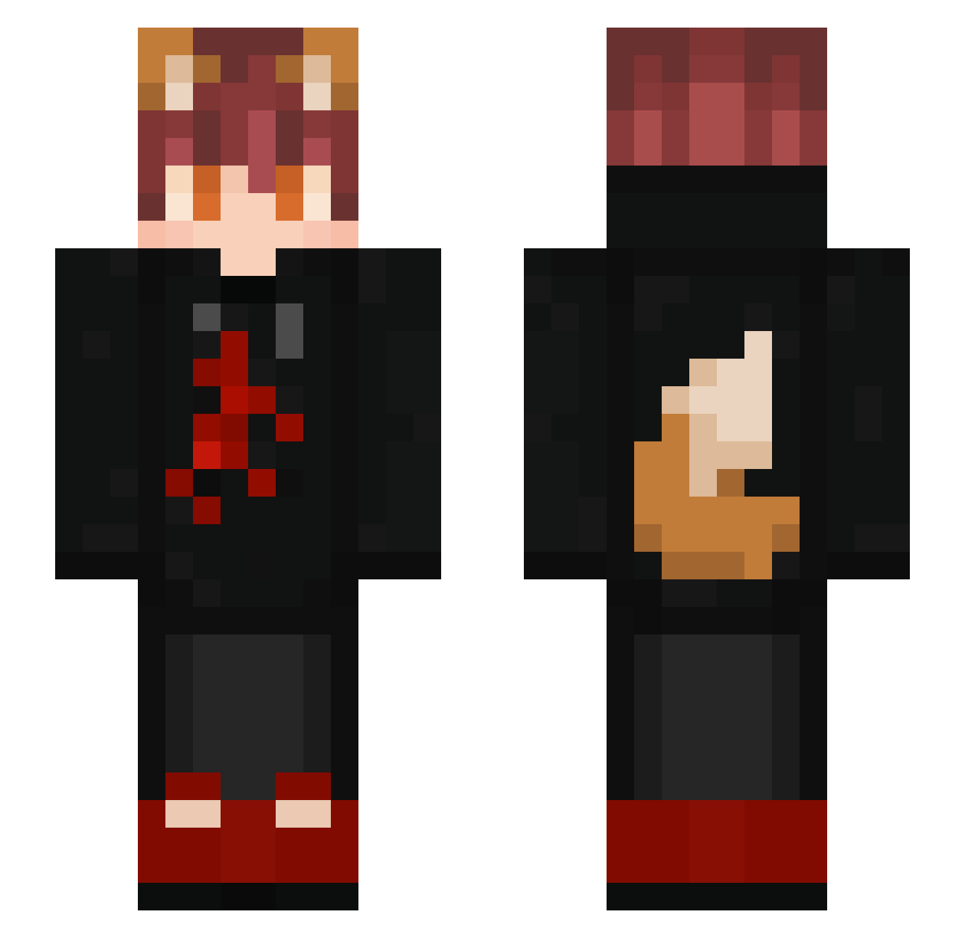 GettingLuxy Minecraft skin, front and back view
