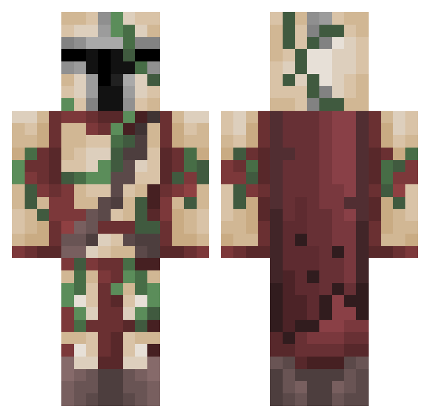 WoodenPancake Minecraft skin, front and back view