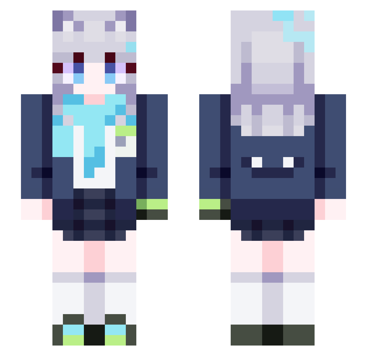 sunmoonflower Minecraft skin, front and back view