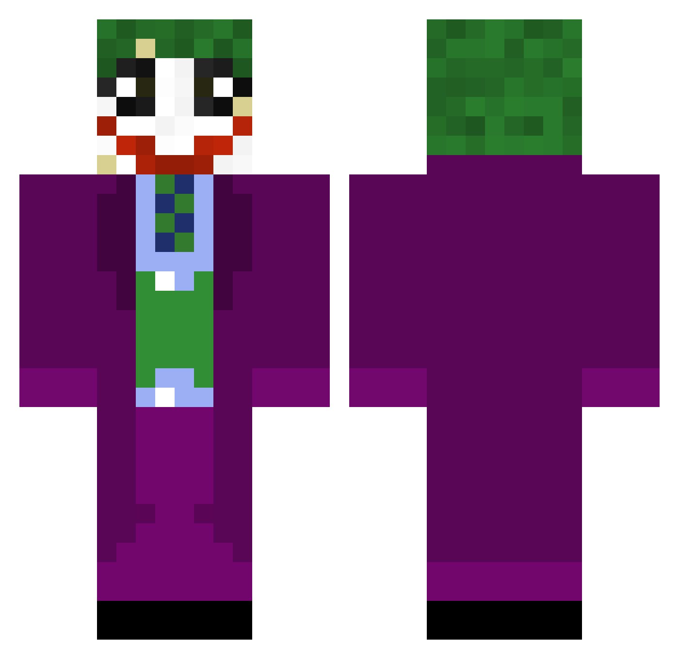 DaSoul Minecraft skin, front and back view