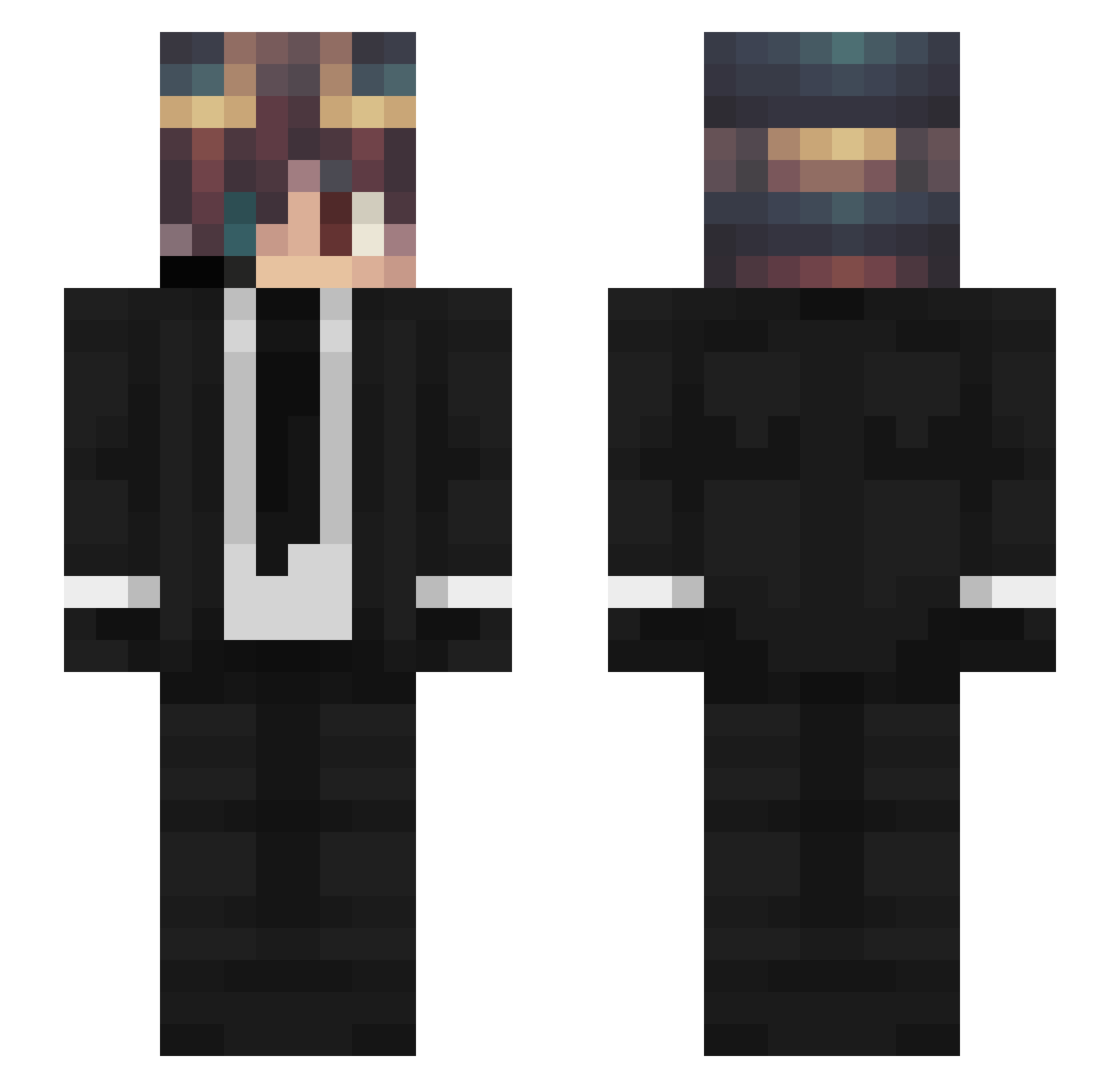 Arch_Malthael Minecraft skin, front and back view