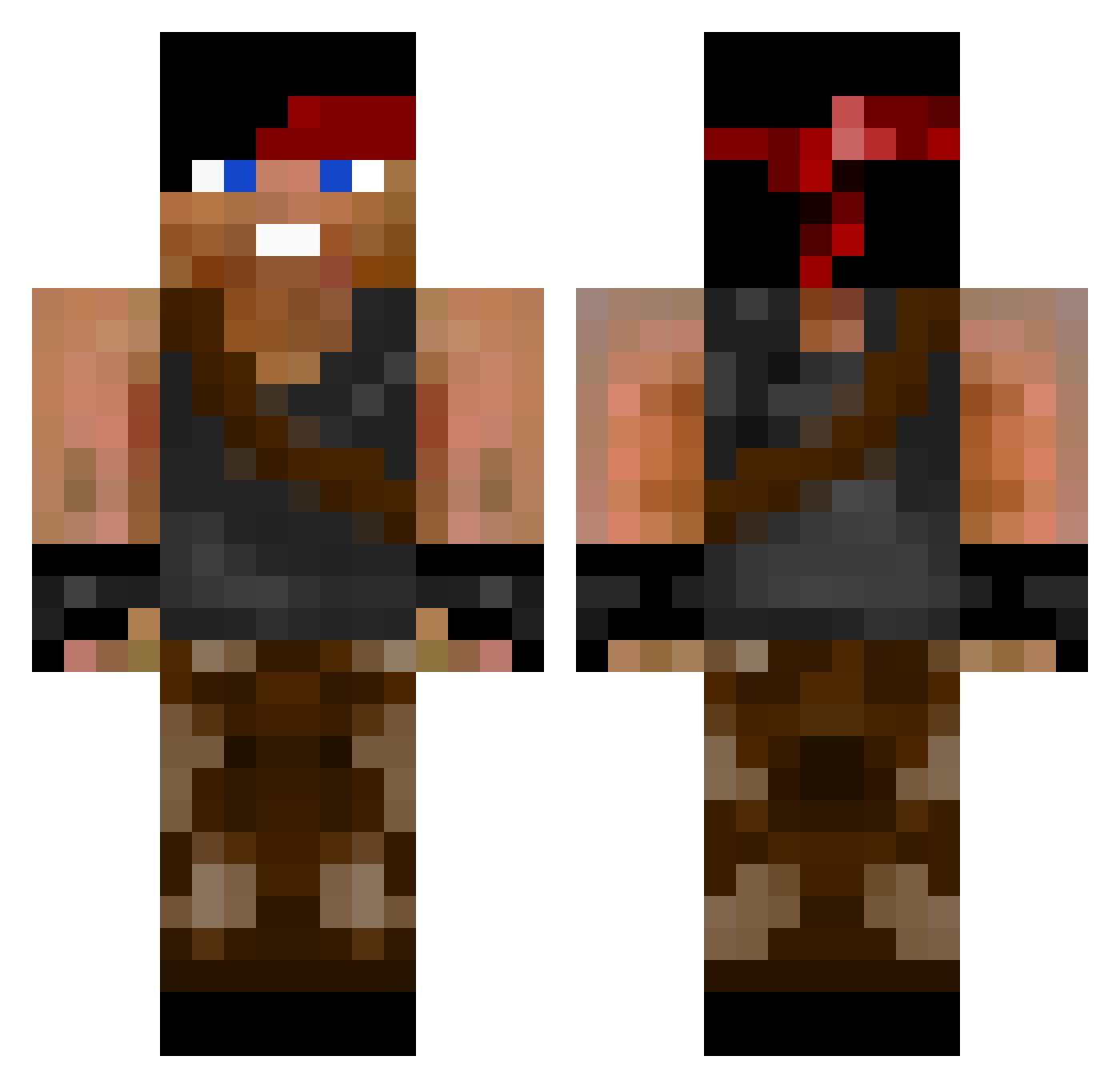 MardiOfficial Minecraft skin, front and back view