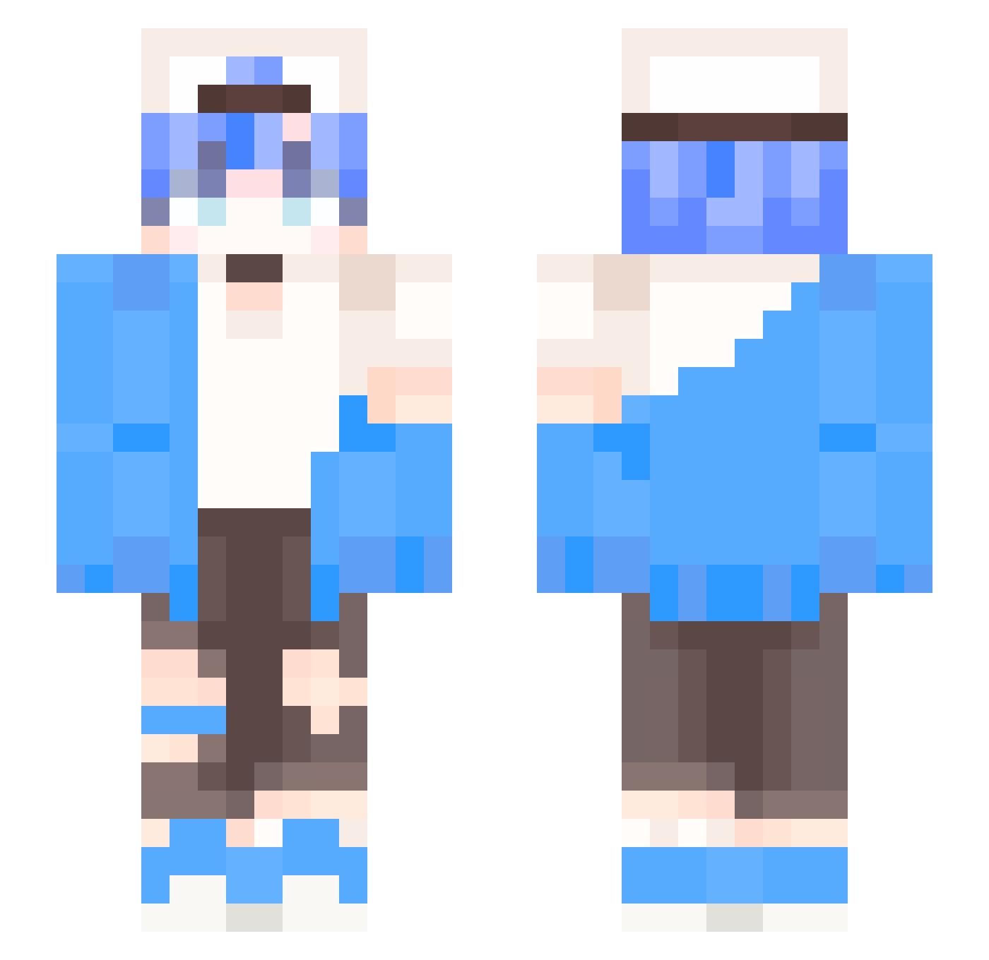 iAlali Minecraft skin, front and back view